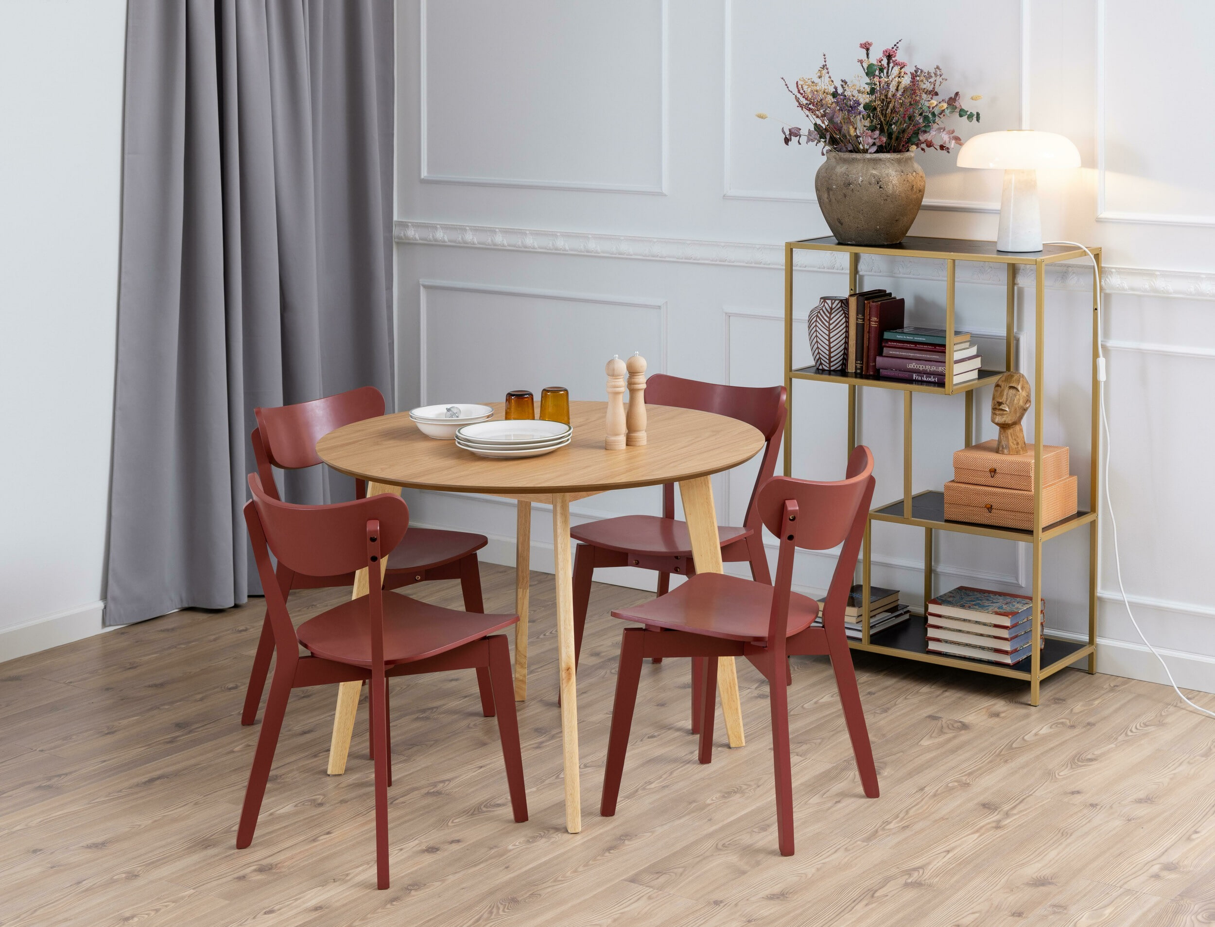 Bendt Houten Eetkamerstoel 'Torkil' kleur Terracotta