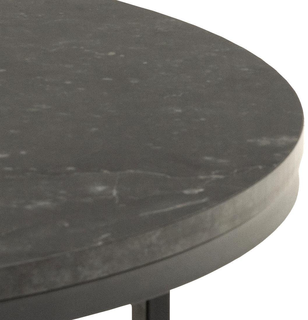 Bendt Ronde Salontafel 'Flemming' 80cm Marmerlook , kleur zwart