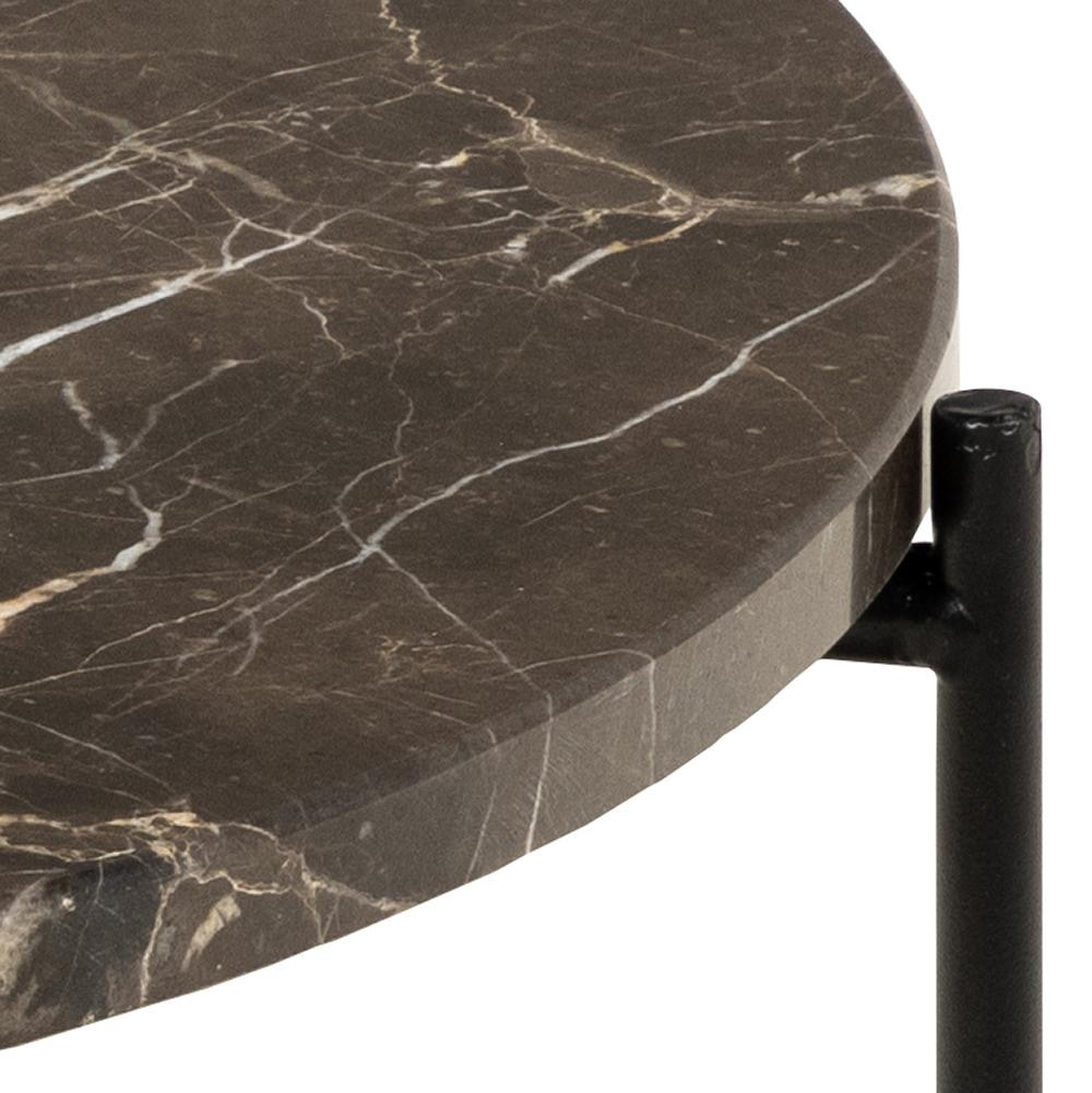 Bendt Bijzettafel 'Carolien' Bruin Marmer, Ø52cm