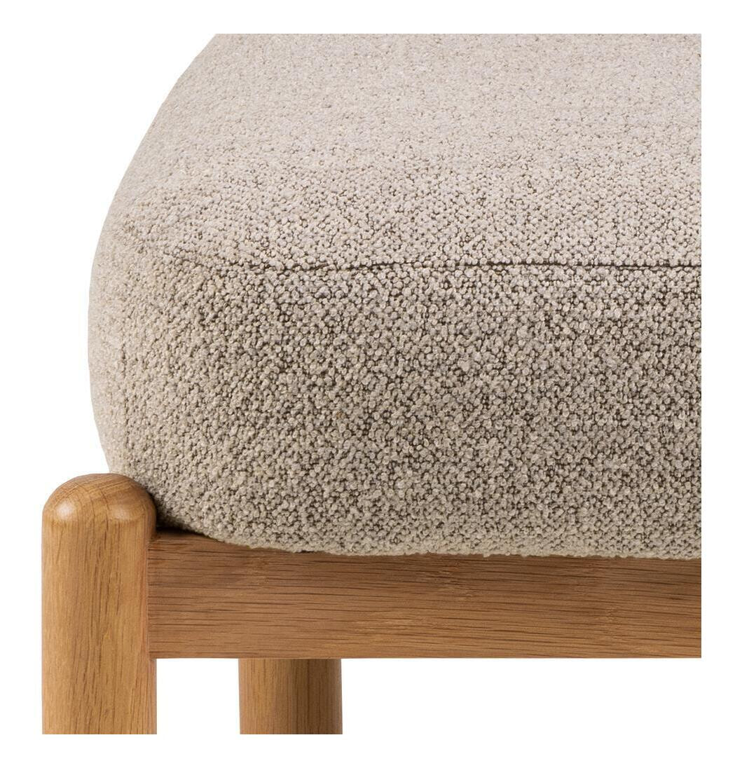 Bendt Fauteuil 'Conni', Eikenhout en bouclé, kleur Beige