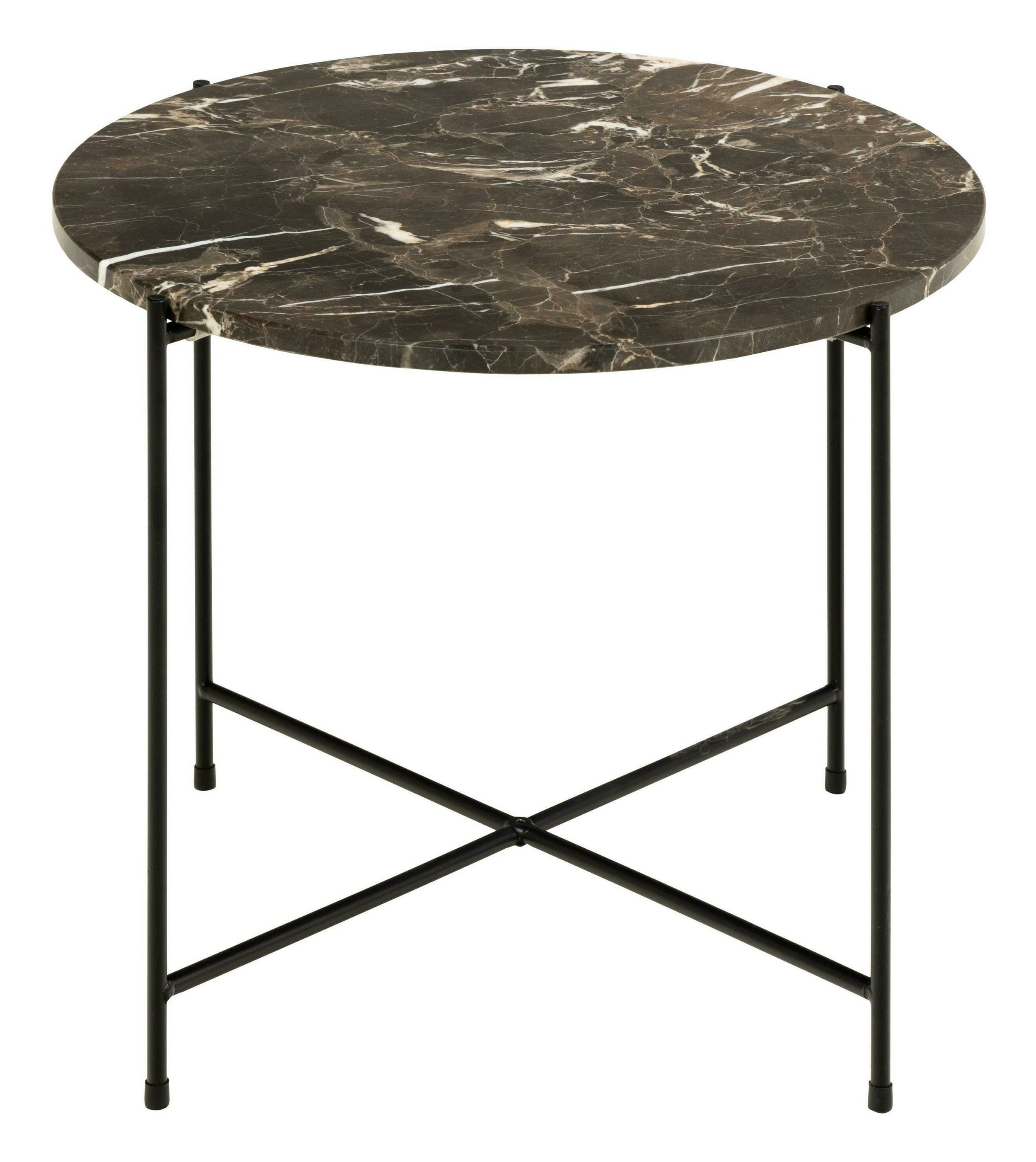 Bendt Bijzettafel 'Carolien' Bruin Marmer, Ø52cm