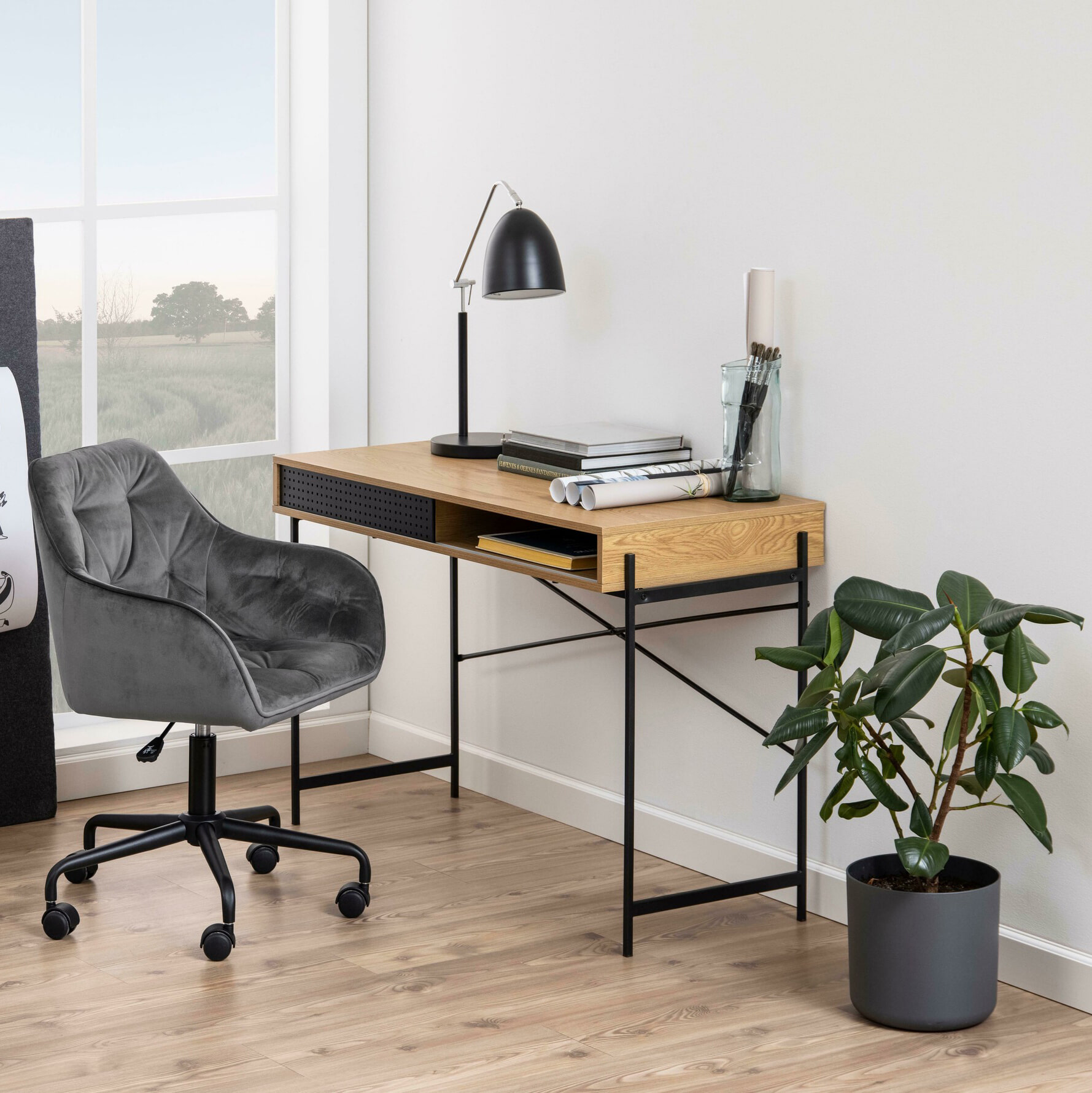 Bendt Bureau 'Mick' 110 x 50cm, kleur Eiken Bendt Bureau 'Mick' 110 x 50cm, kleur Eiken