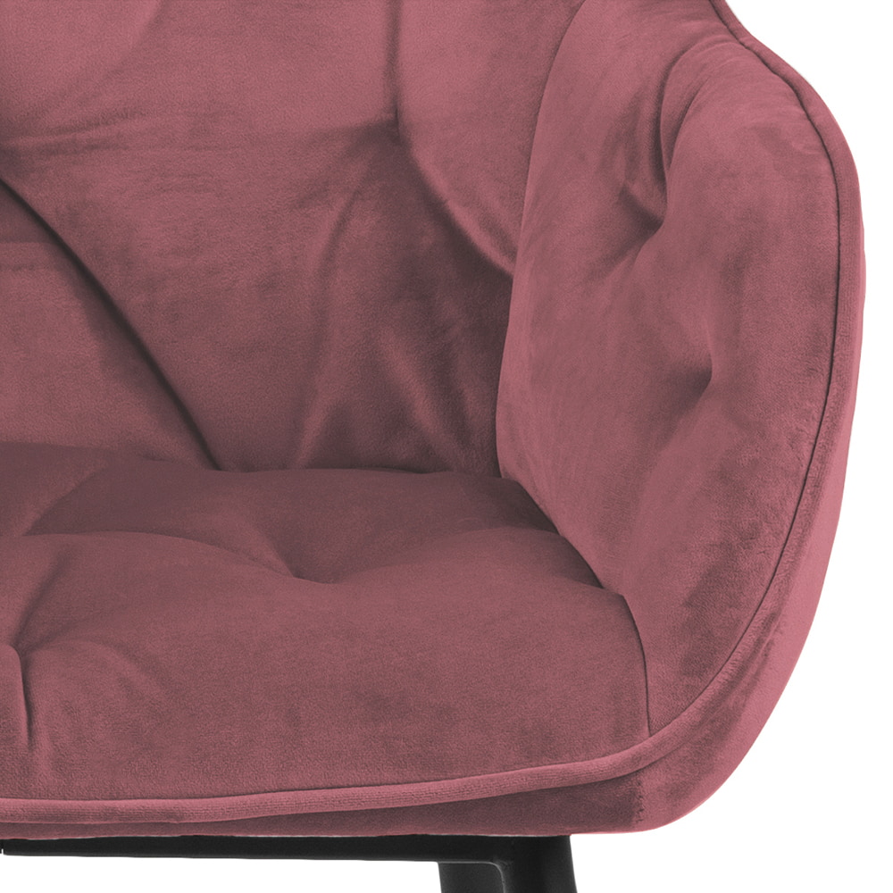 Bendt Eetkamerstoel 'Loren' Velvet, kleur Roze