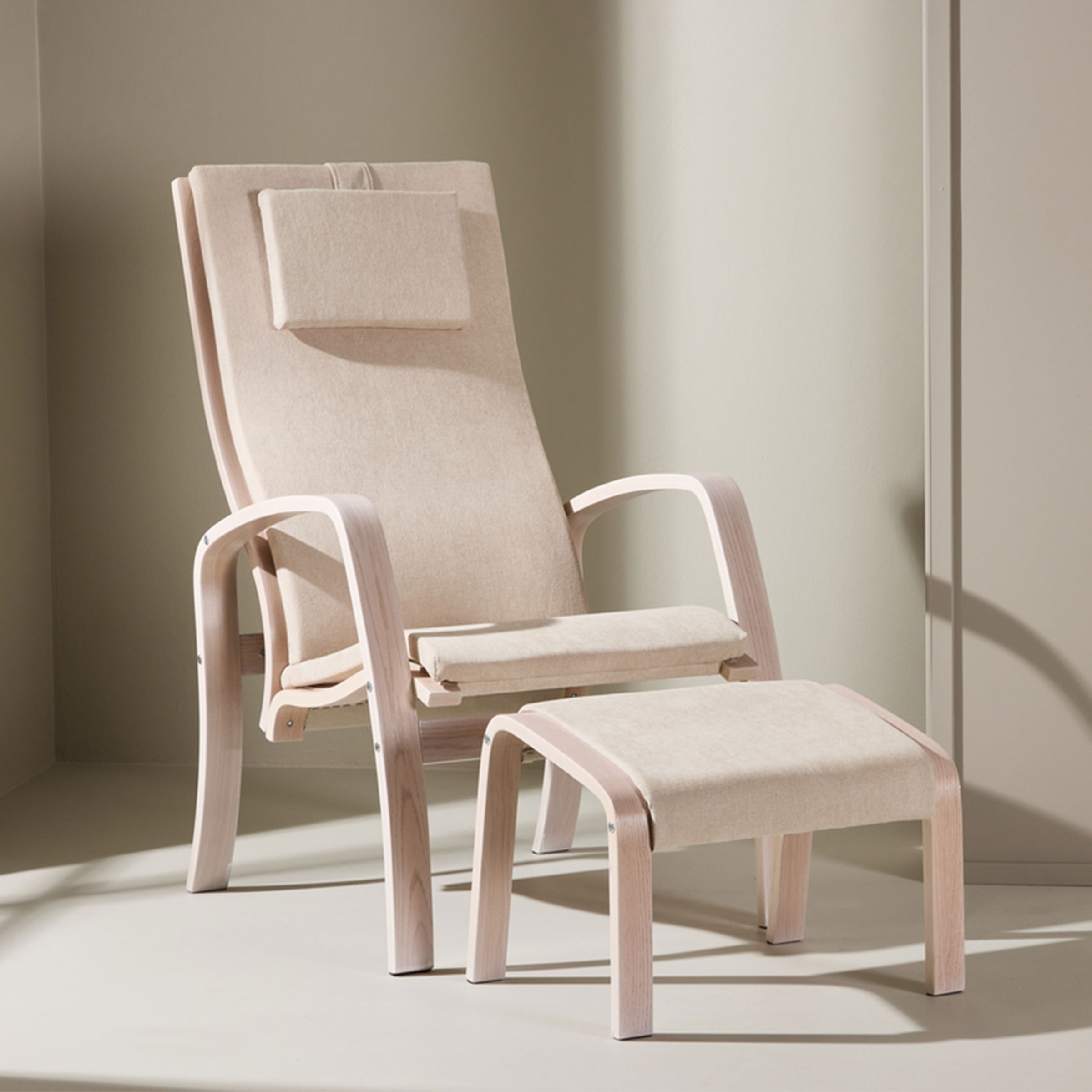 Nohr Fauteuil Corene Met voetenbank, Eiken - Beige