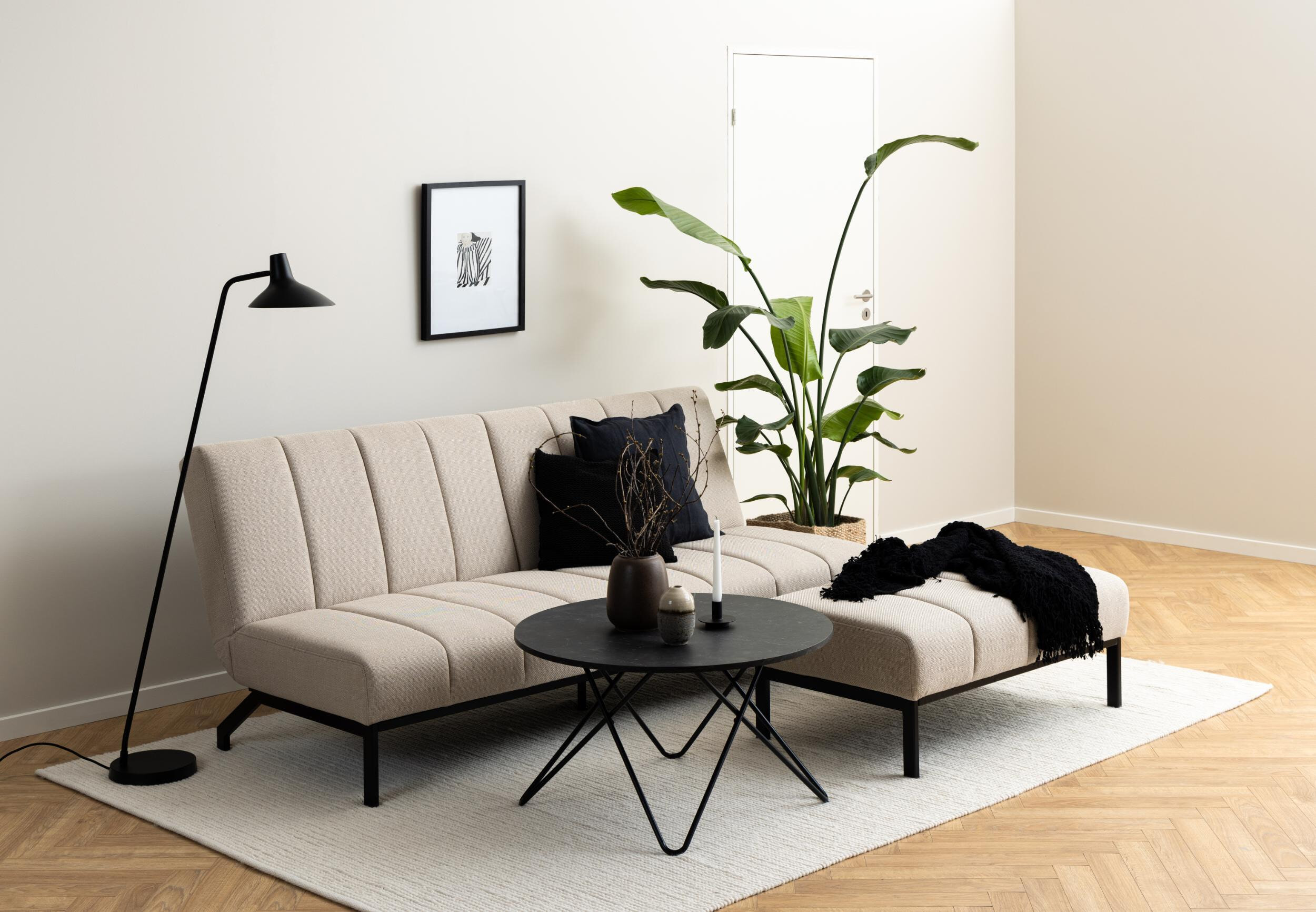 Bendt Hocker 'Meeka' 100 x 61cm, kleur Beige