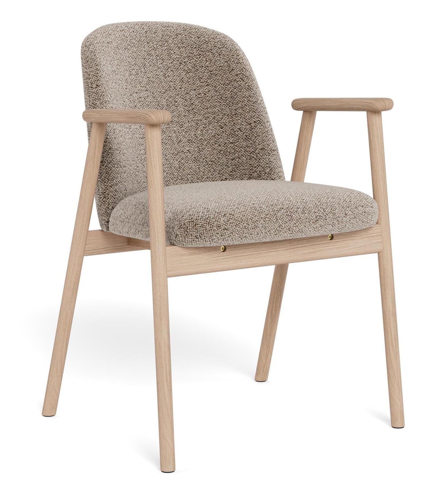 Bendt Eetkamerstoel Kenzo Bouclé en eikenhout - Beige