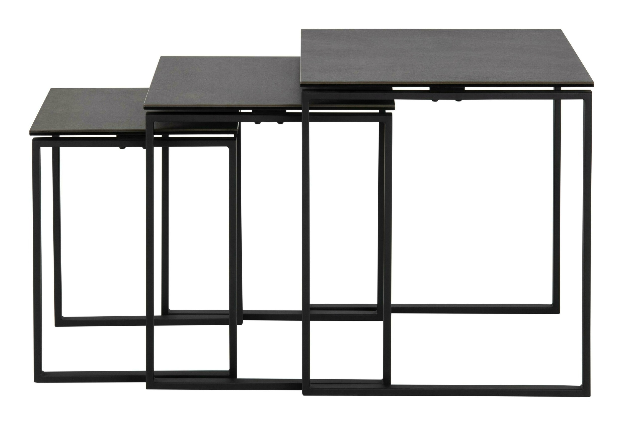 Sohome Bijzettafel 'Parker' Keramiek, Set van 3 stuks, kleur Zwart