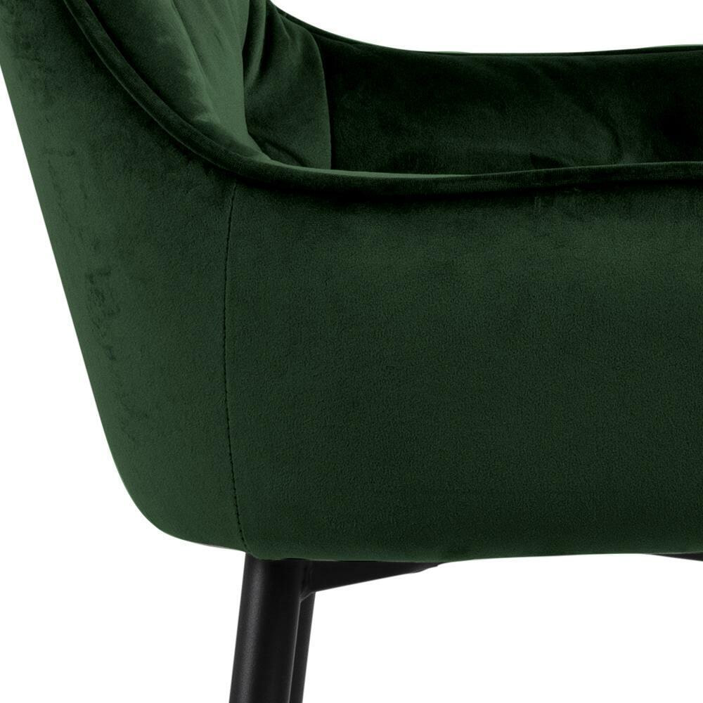 Bendt Barkruk 'Loren' Velvet, kleur Forest Green (zithoogte 79cm)