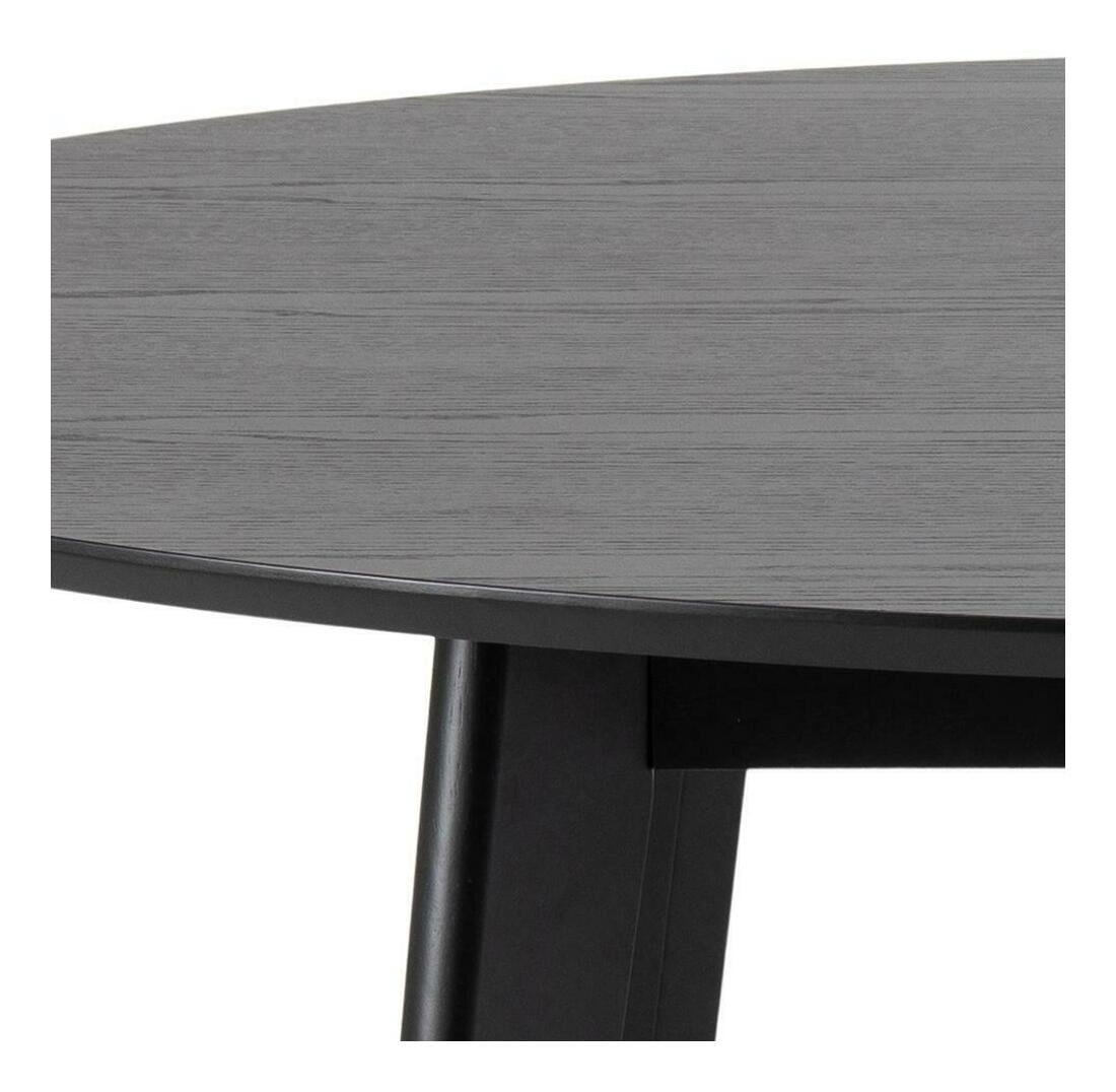 Bendt Ronde Eettafel 'Torkil' 140cm Eikenfineer, kleur Zwart