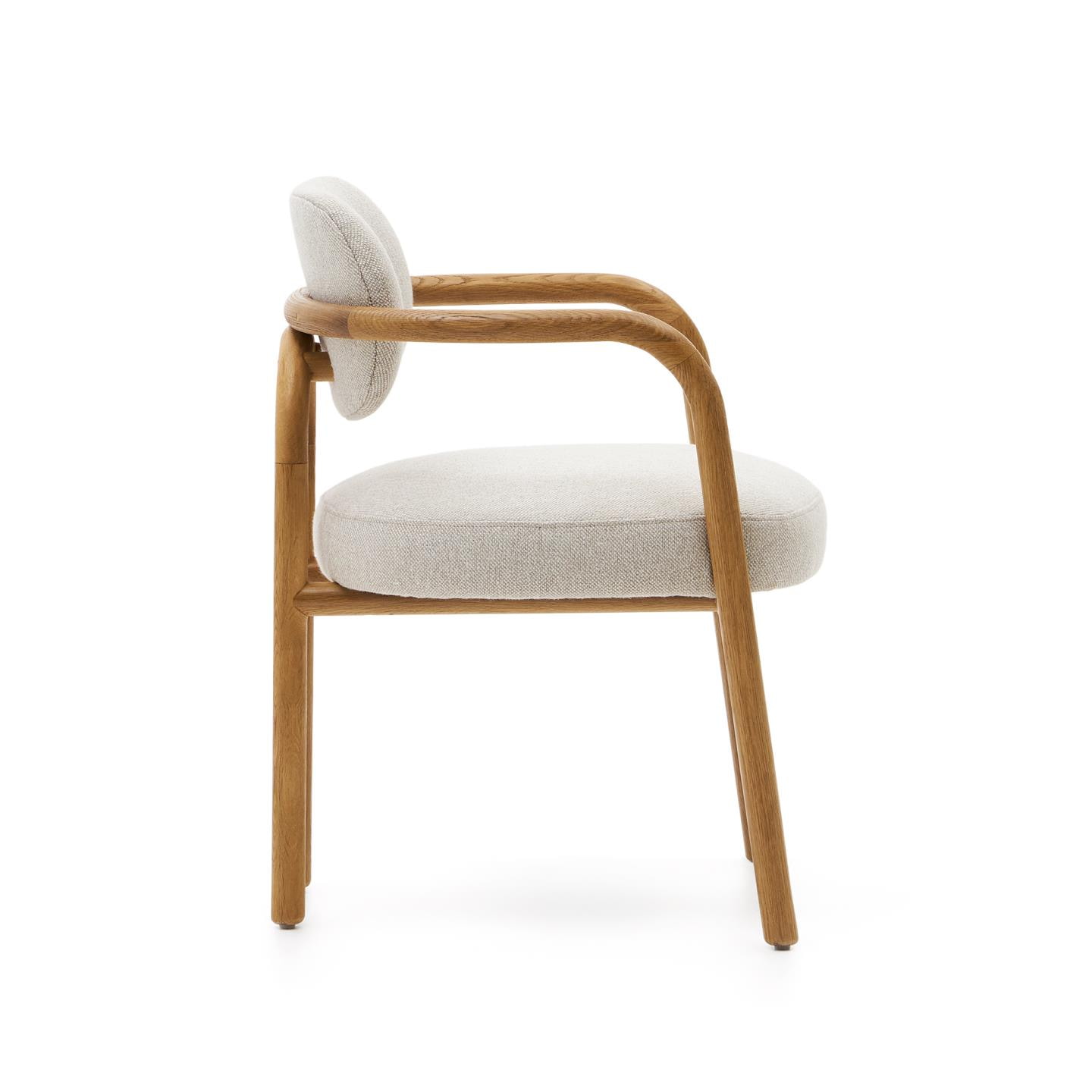 Kave Home Eetkamerstoel 'Melqui' Eikenhout, kleur Beige