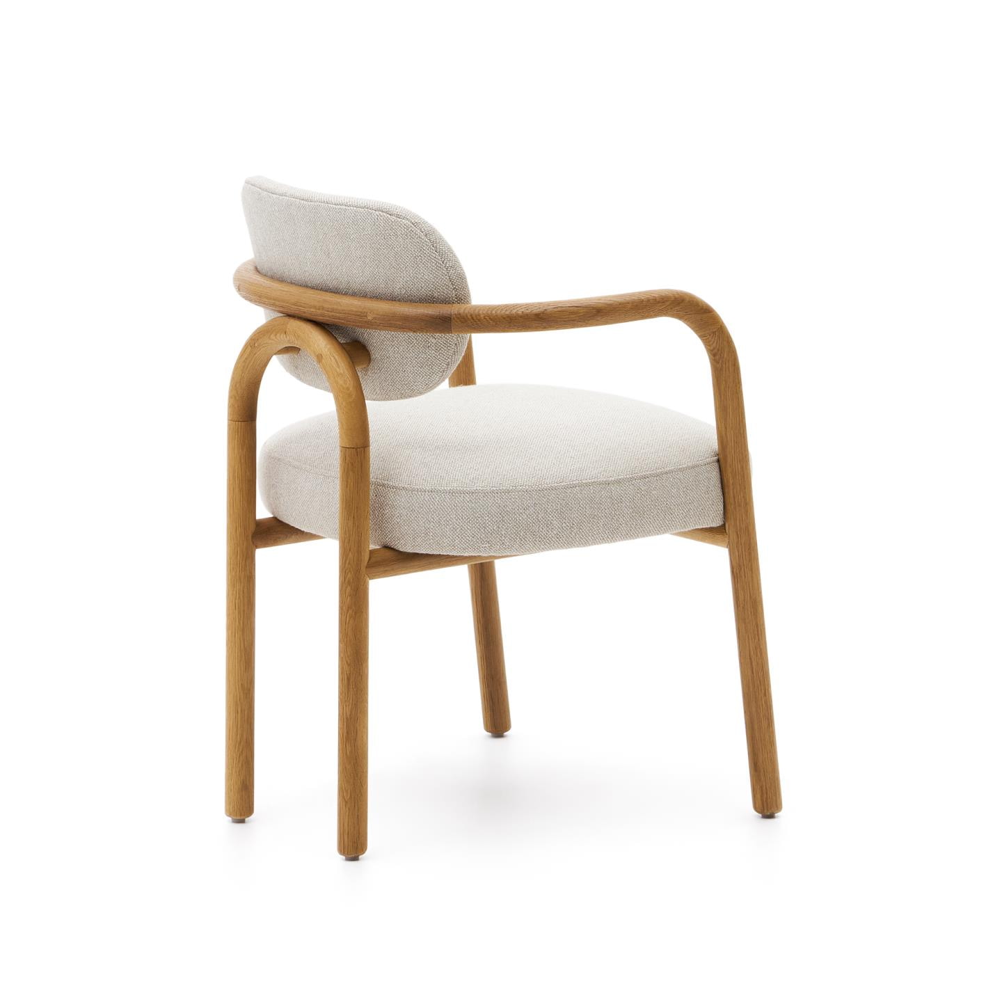 Kave Home Eetkamerstoel 'Melqui' Eikenhout, kleur Beige