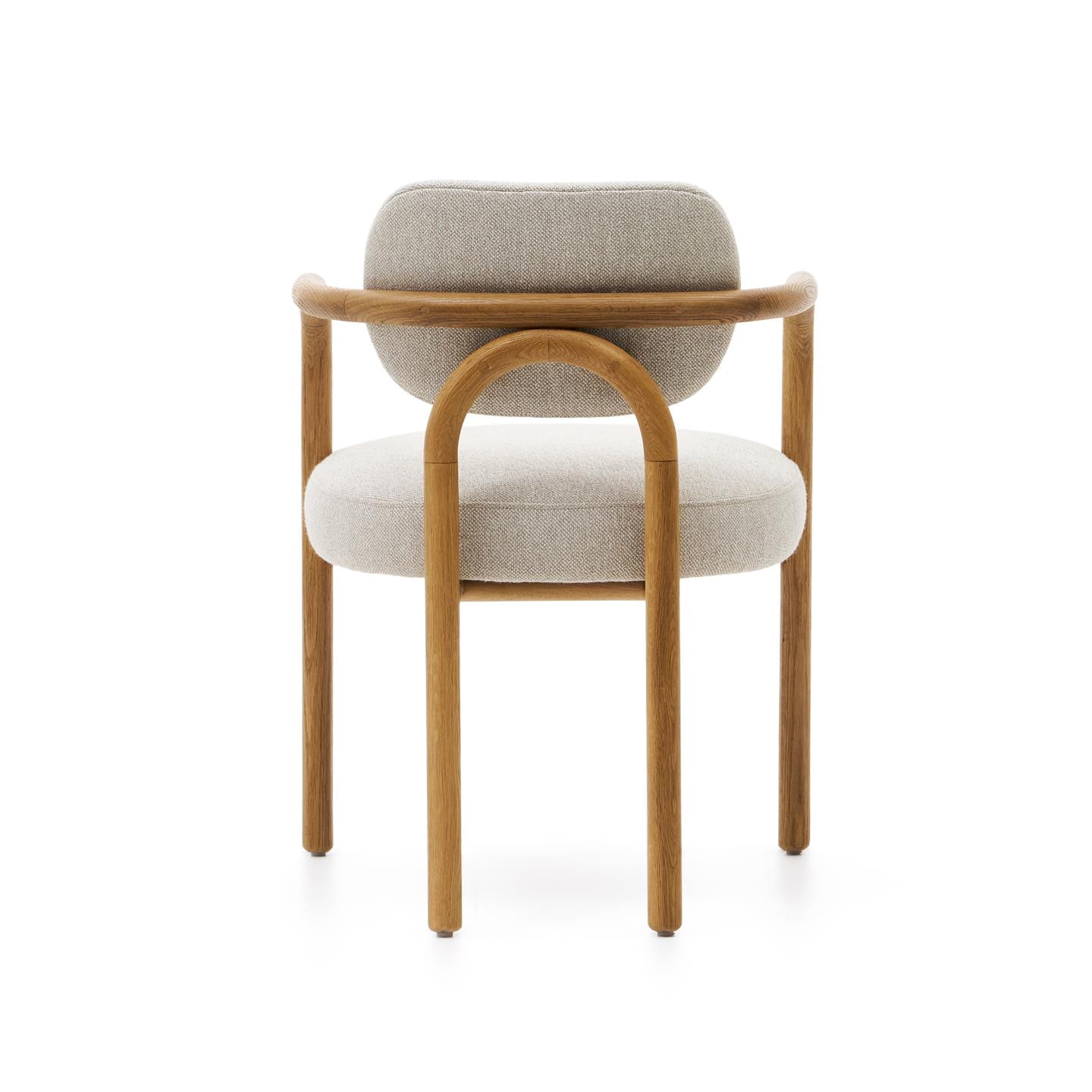 Kave Home Eetkamerstoel 'Melqui' Eikenhout, kleur Beige