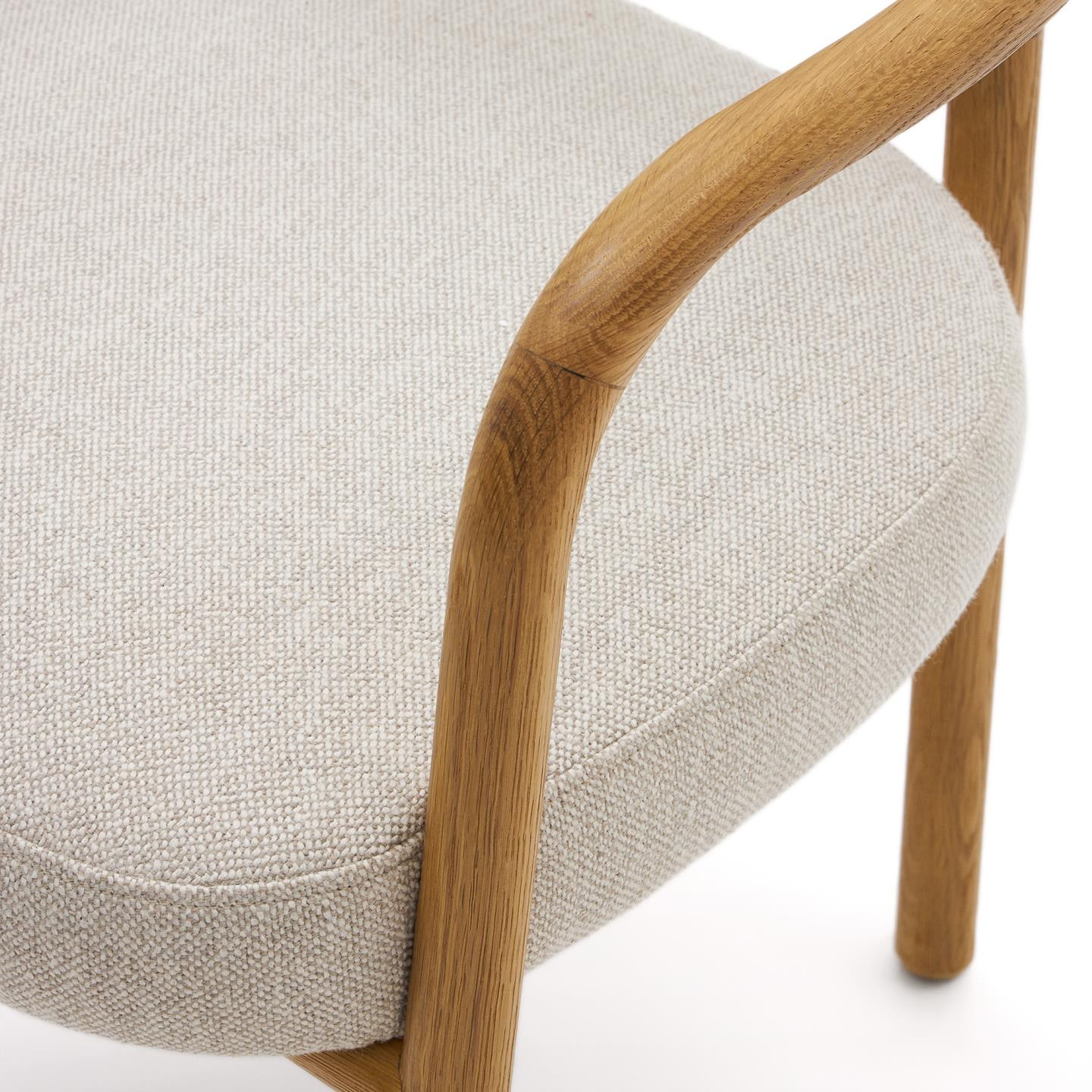 Kave Home Eetkamerstoel 'Melqui' Eikenhout, kleur Beige