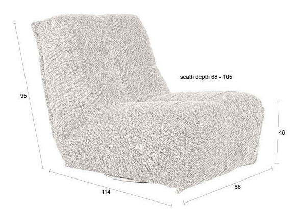 Dutchbone Verstelbare Fauteuil 'Hamilton' Chenille, kleur Cappuccino