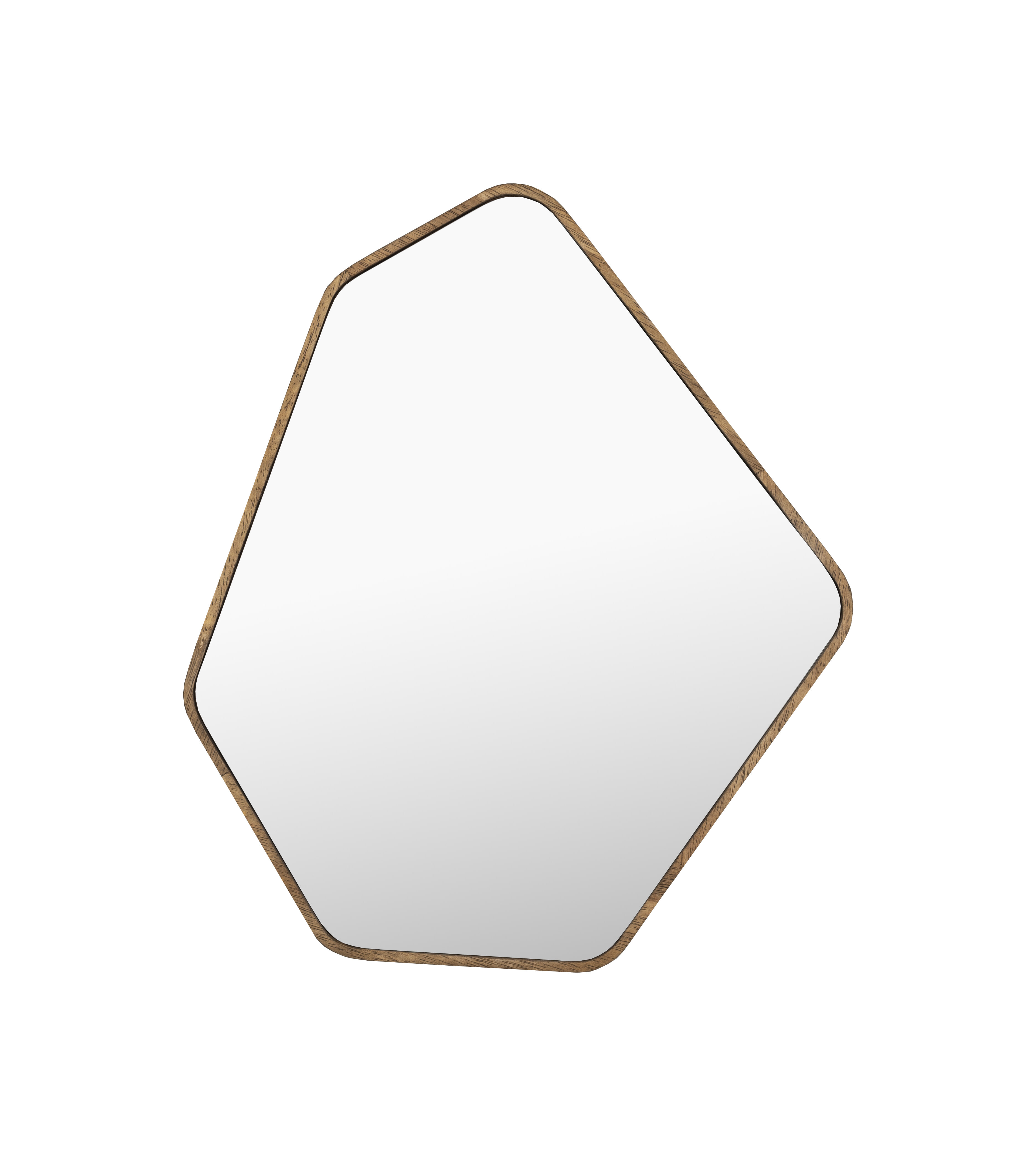 Dutchbone Organische Spiegel Bryn Rubberhout, 50 x 42cm - Bruin - Japandi