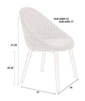 Dutchbone Eetkamerstoel 'Fenna' Bouclé, kleur Beige
