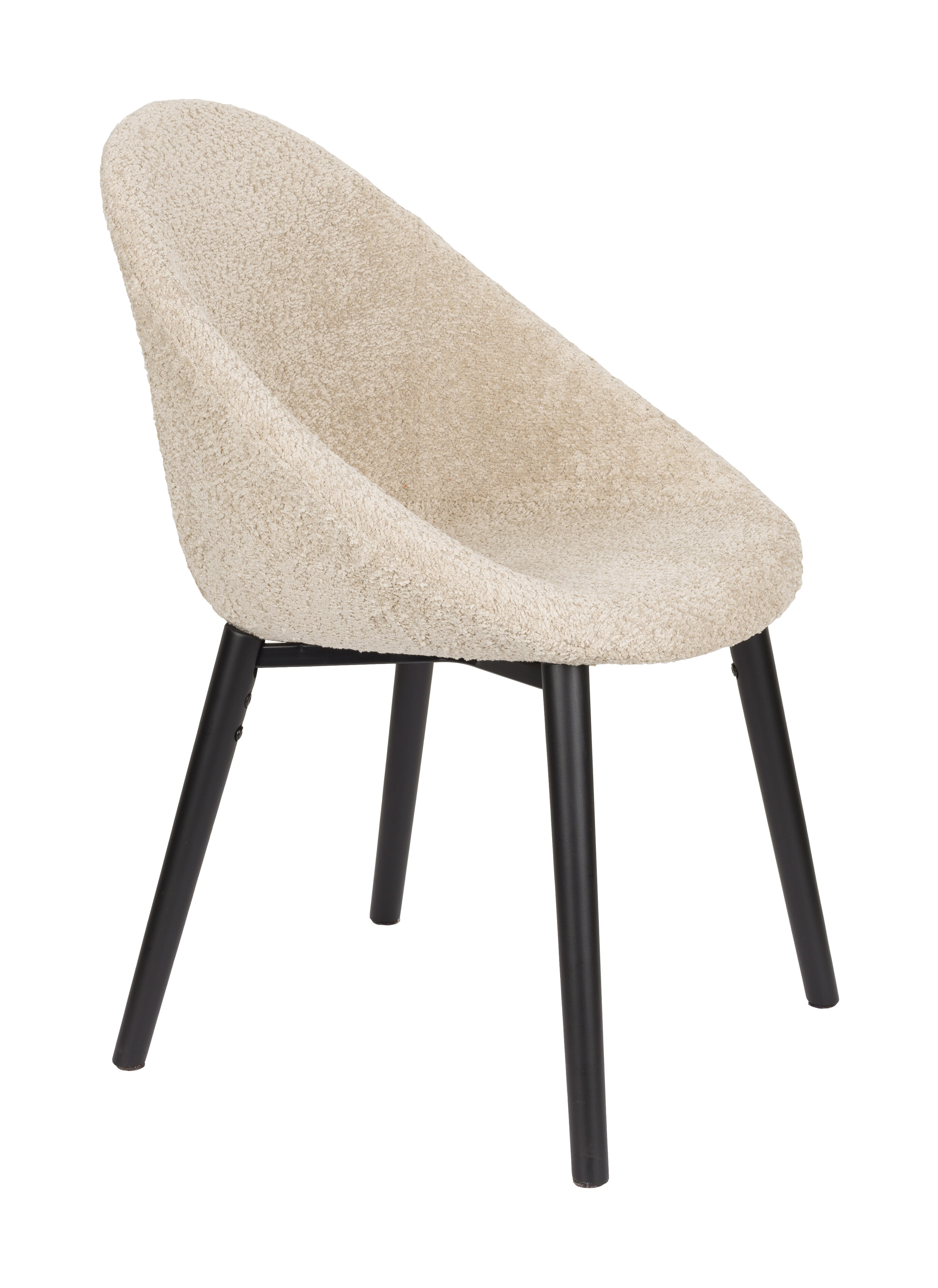 Dutchbone Eetkamerstoel 'Fenna' Bouclé, kleur Beige