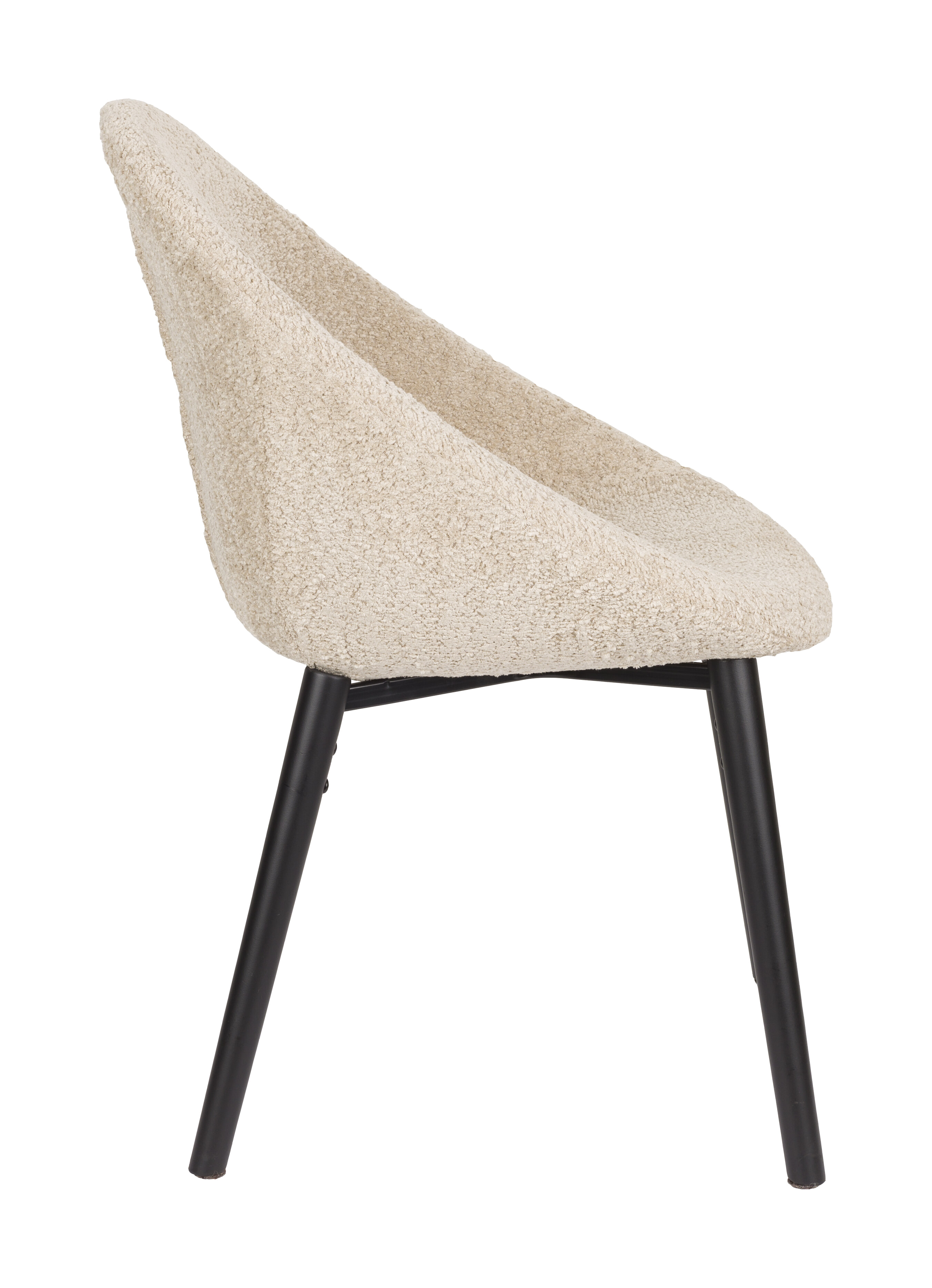 Dutchbone Eetkamerstoel 'Fenna' Bouclé, kleur Beige