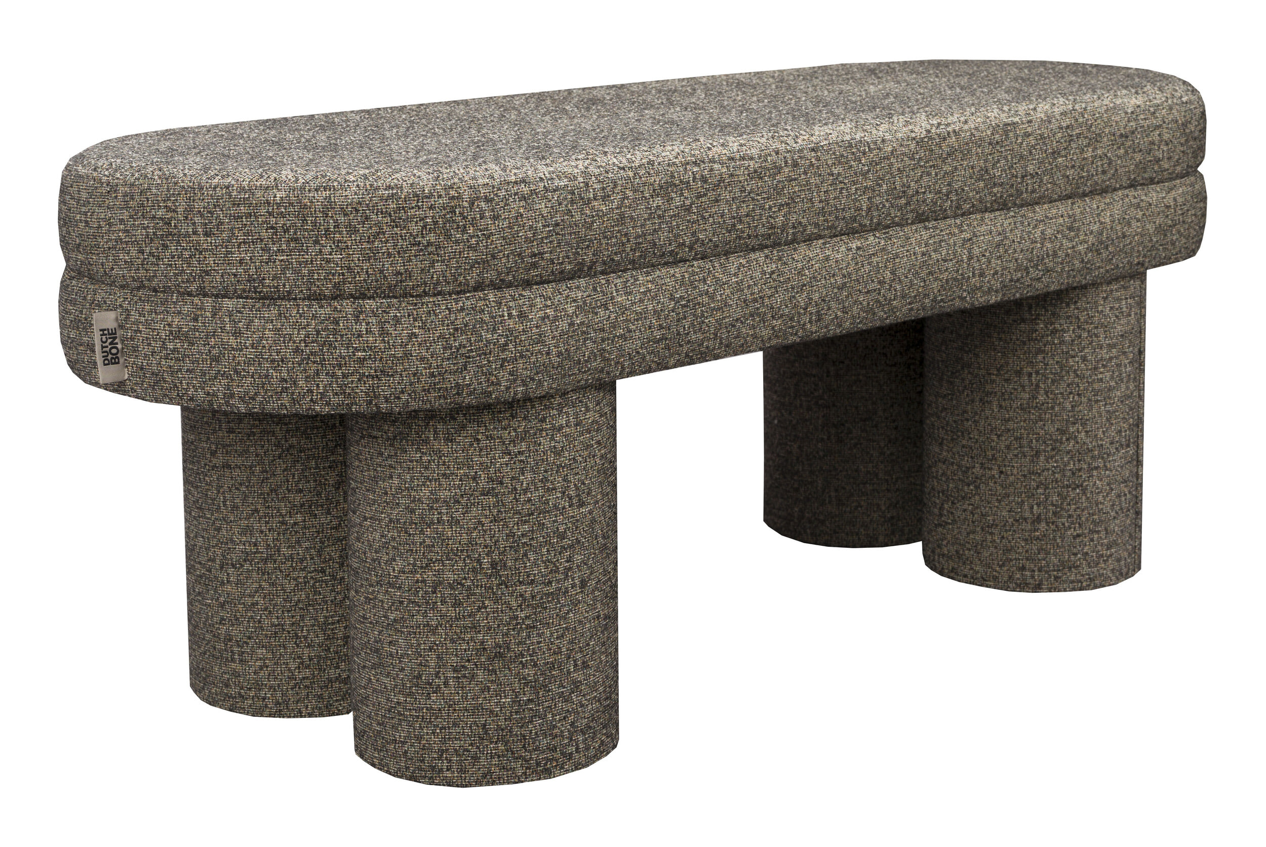 Dutchbone Bankje 'Fern' Bouclé, kleur Zwart