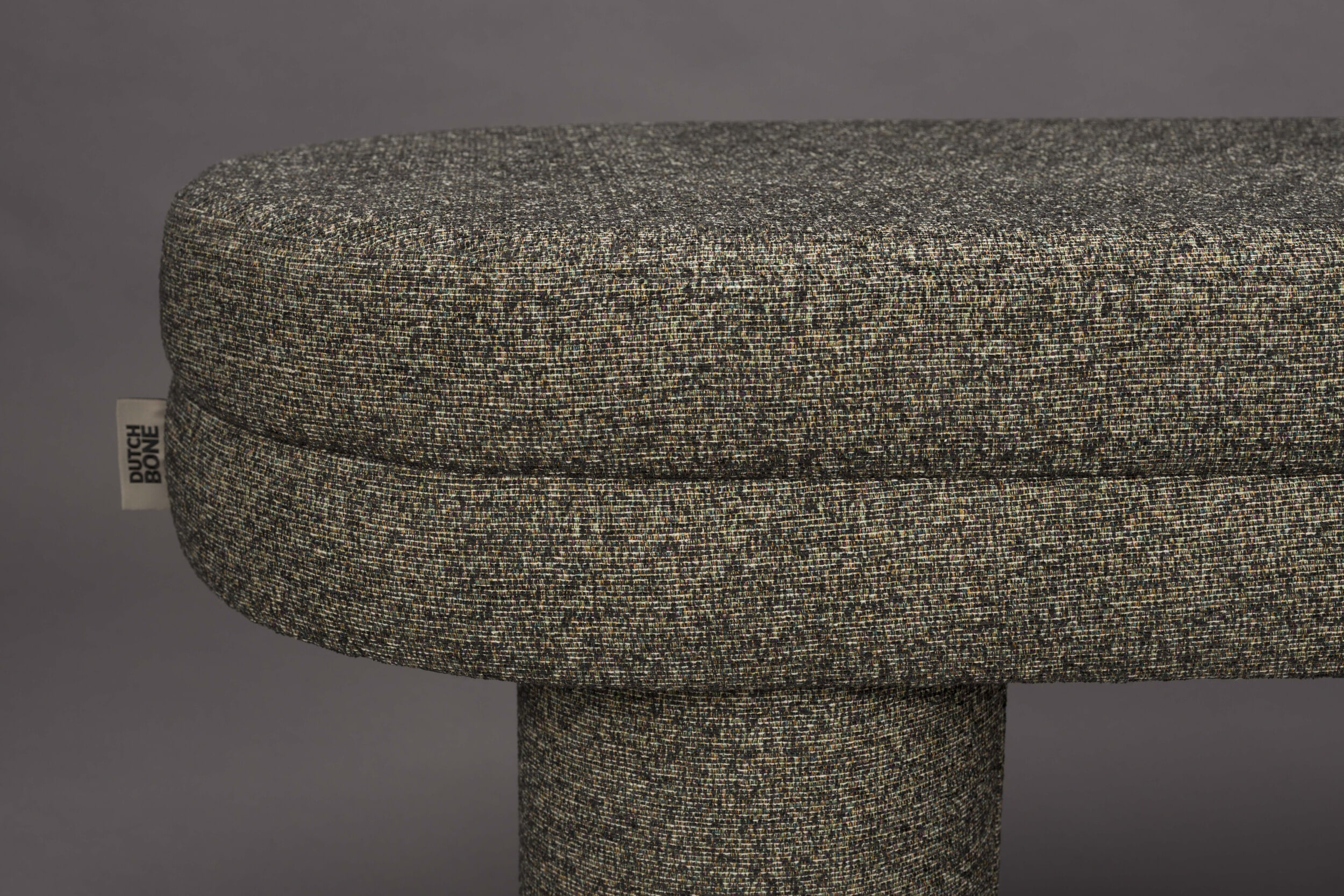 Dutchbone Bankje 'Fern' Bouclé, kleur Zwart