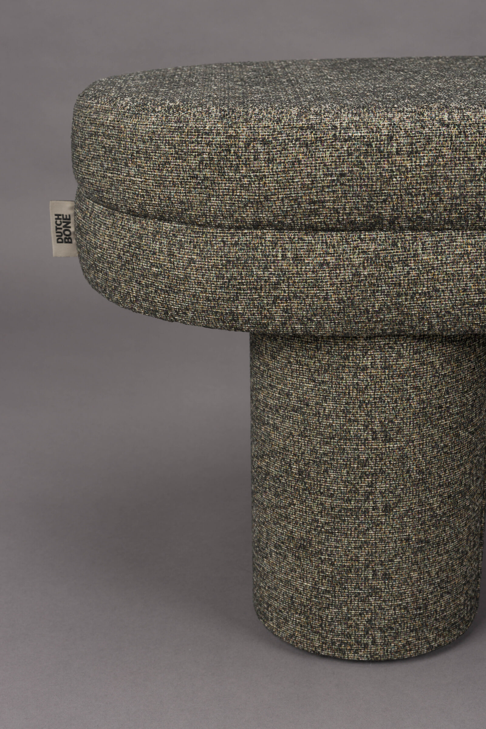 Dutchbone Bankje 'Fern' Bouclé, kleur Zwart