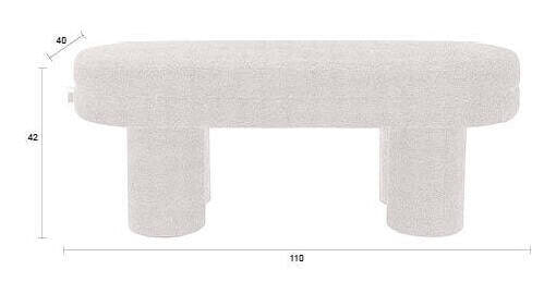 Dutchbone Bankje 'Fern' Bouclé, kleur Zwart