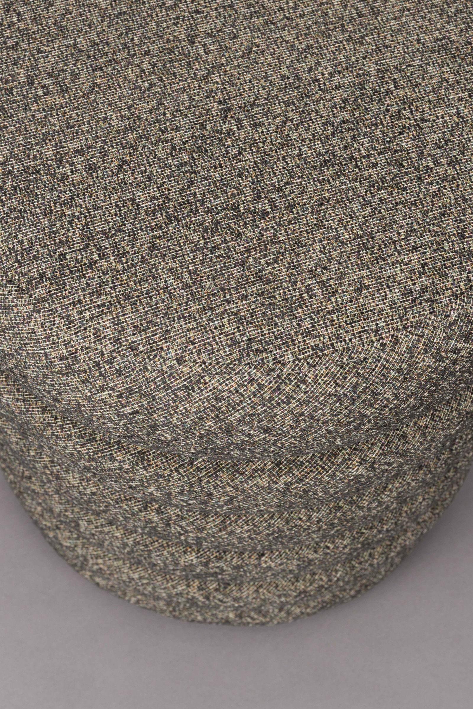 Dutchbone Poef 'Fern' Bouclé, kleur Zwart