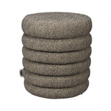 Dutchbone Poef 'Fern' Bouclé, kleur Zwart