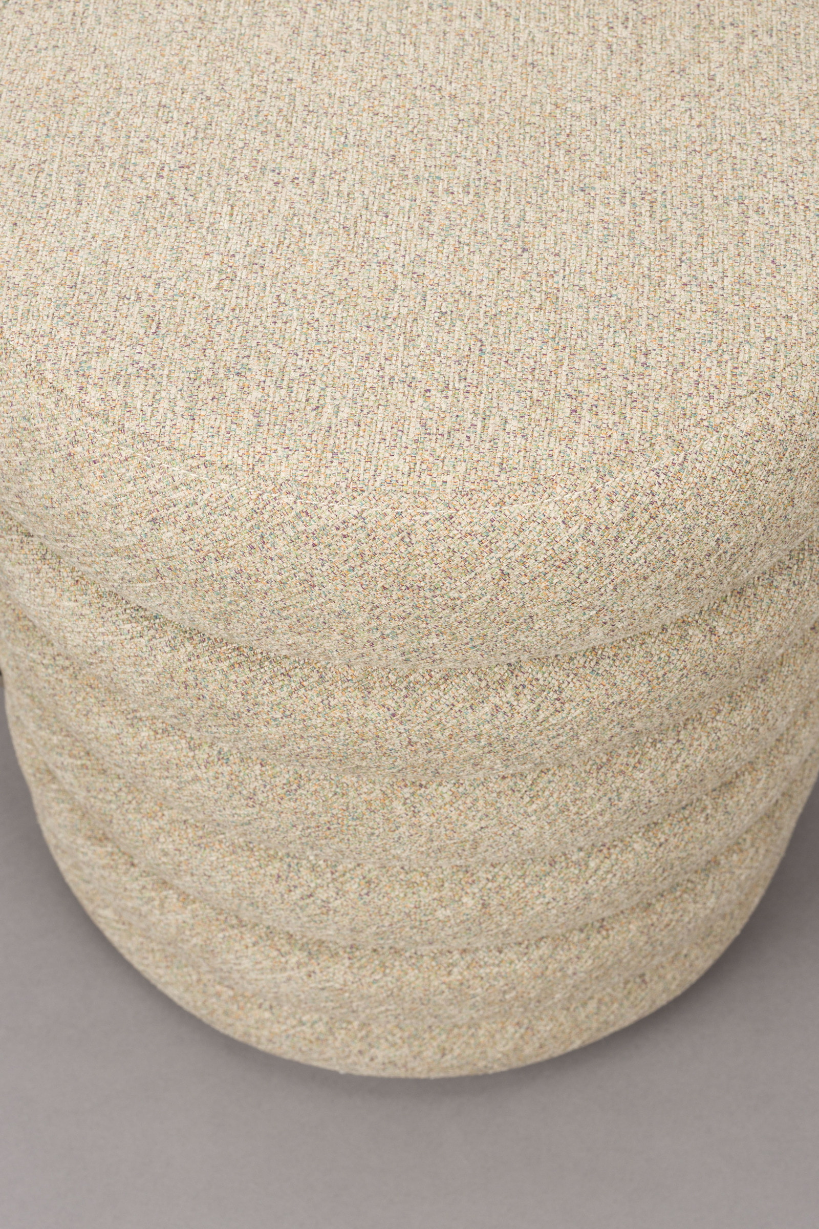 Dutchbone Poef 'Fern' Bouclé, kleur Beige