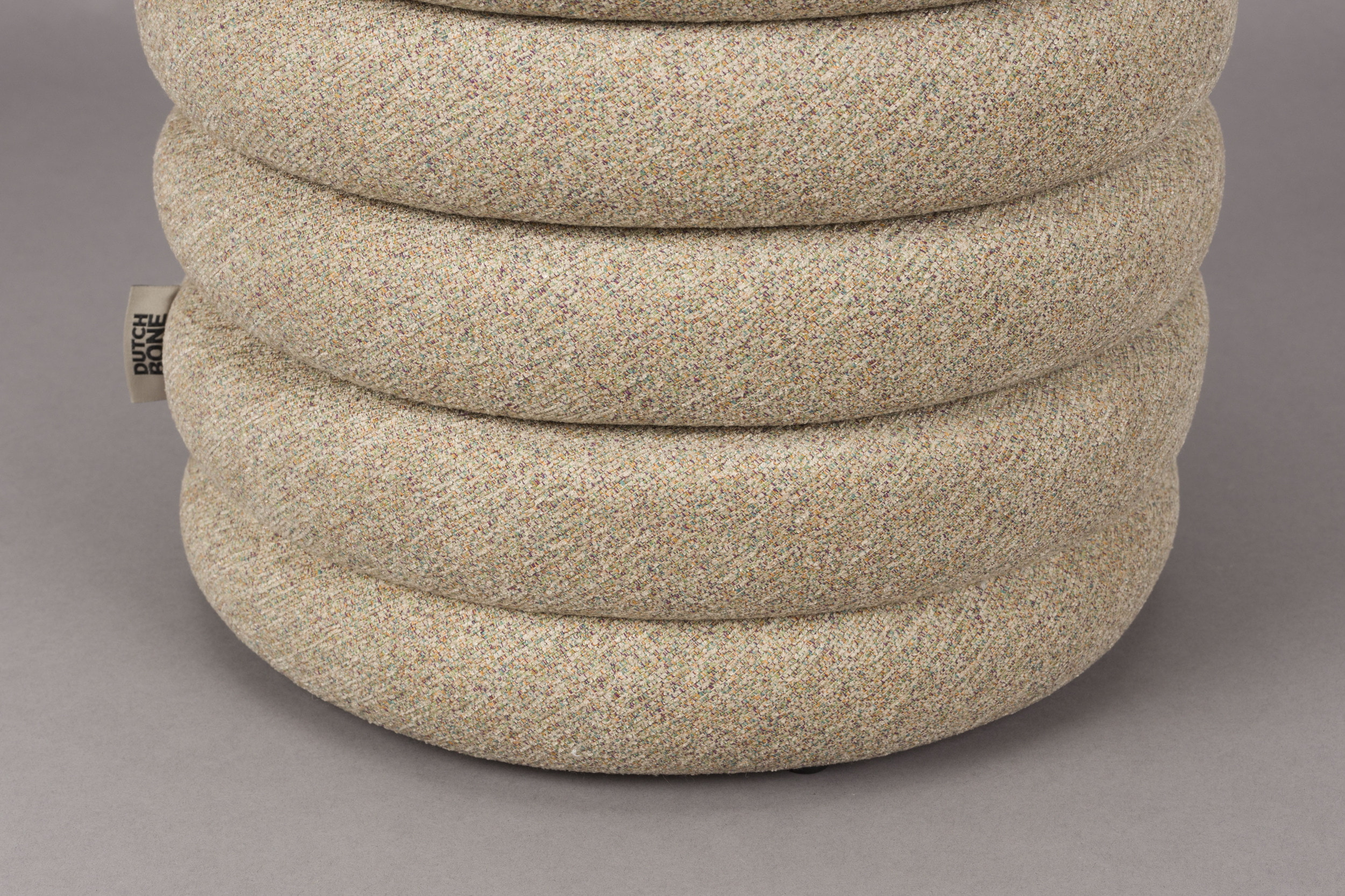 Dutchbone Poef 'Fern' Bouclé, kleur Beige