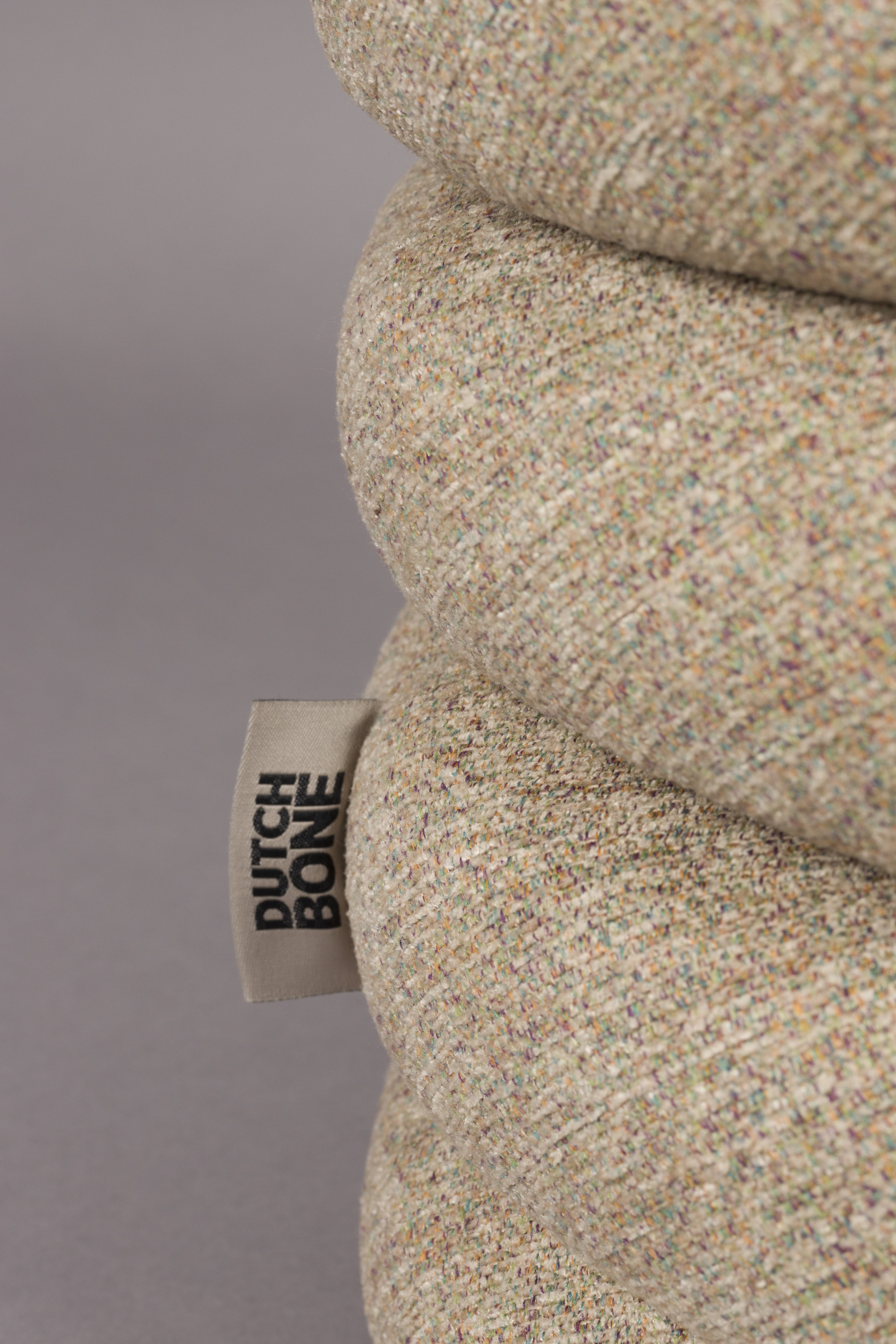 Dutchbone Poef 'Fern' Bouclé, kleur Beige