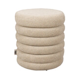 Dutchbone Poef 'Fern' Bouclé, kleur Beige