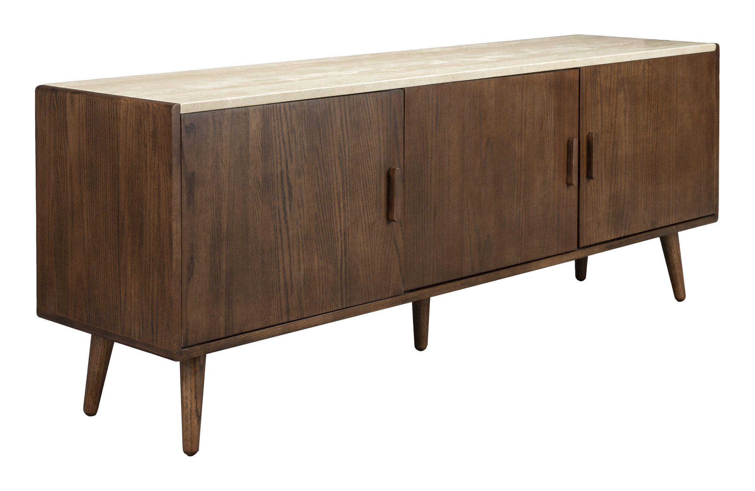 Dutchbone TV-meubel 'Arda' Walnoot en travertin, 160cm