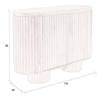 Dutchbone Dressoir 'Kenji' Mangohout, 110cm