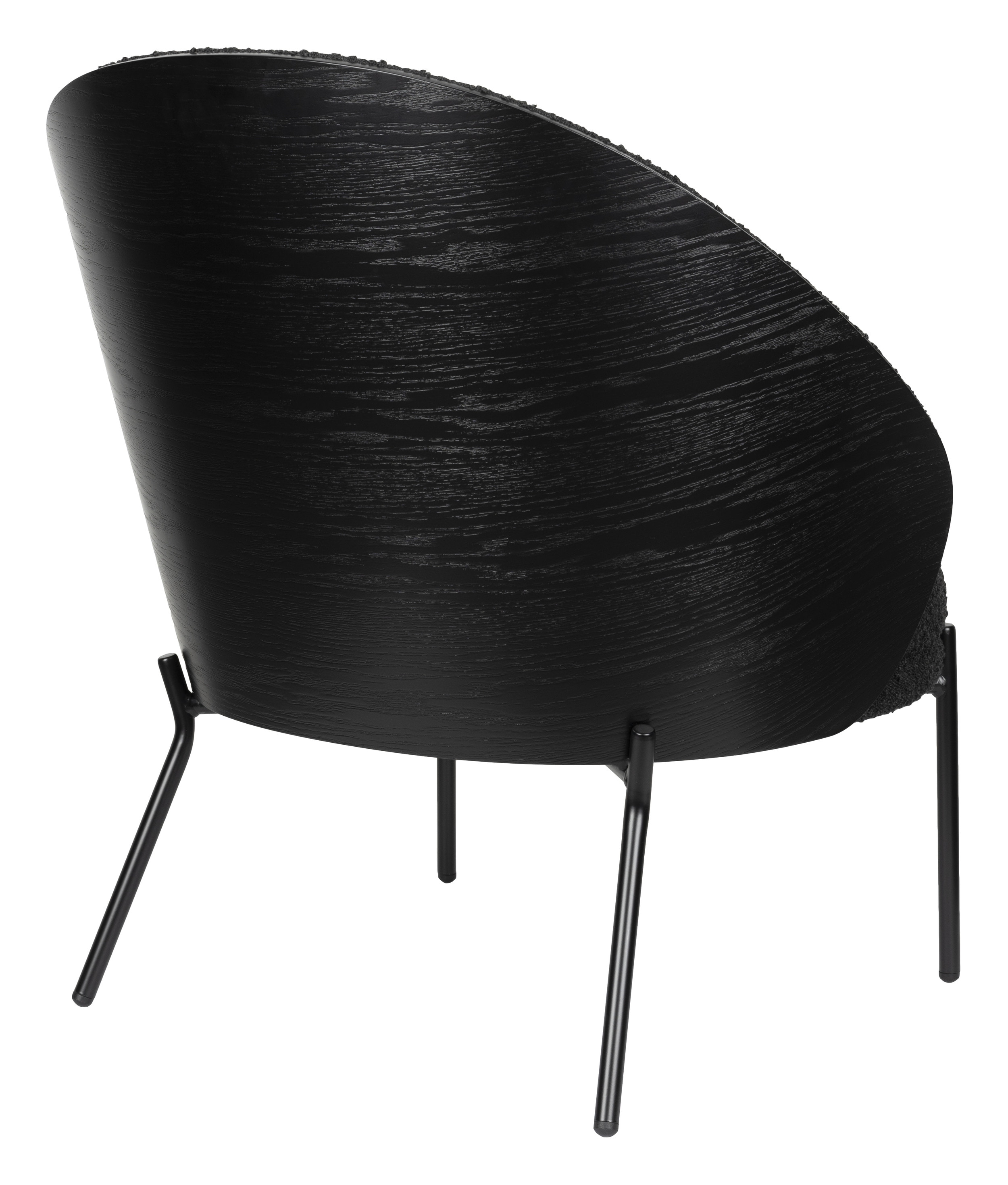 Dutchbone Fauteuil 'Rodin' Essenhout en bouclé, kleur Zwart