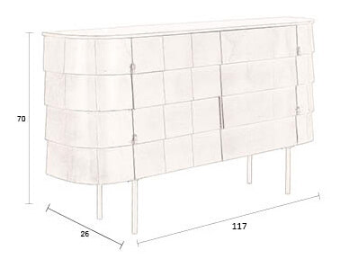 Dutchbone Dressoir 'Hanna' 117cm, kleur Goud