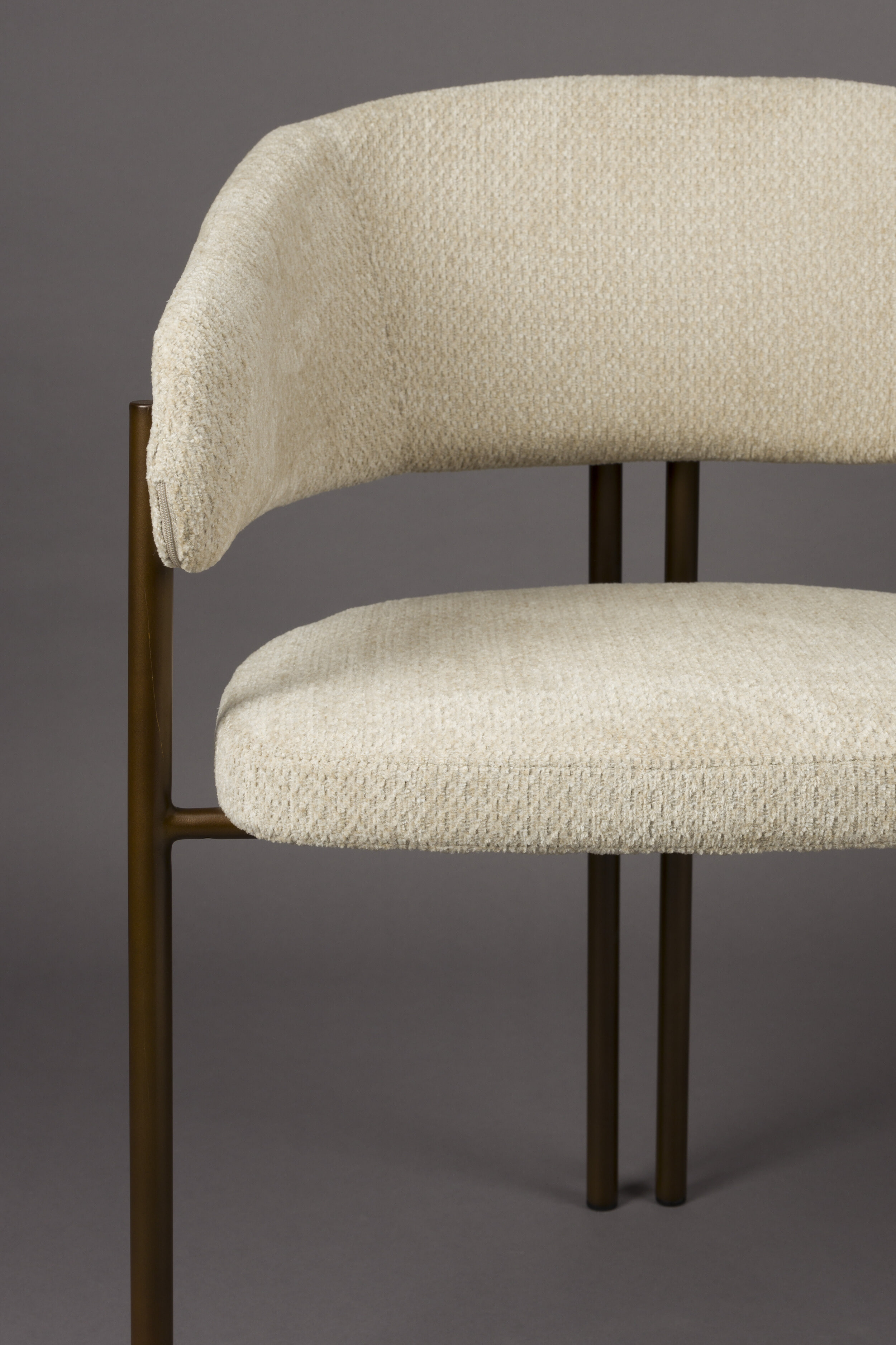 Dutchbone Eetkamerstoel 'Naida' Bouclé, kleur Beige