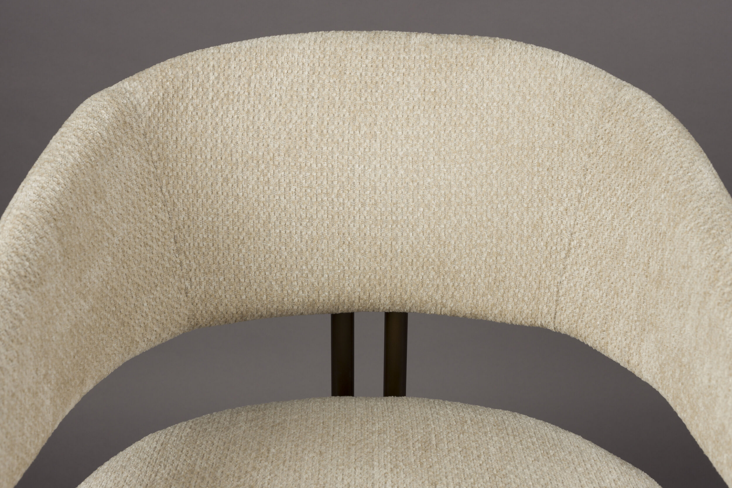 Dutchbone Eetkamerstoel 'Naida' Bouclé, kleur Beige