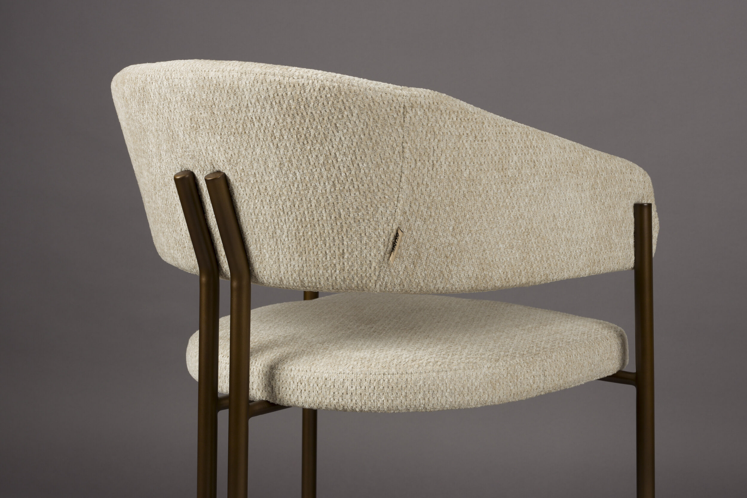 Dutchbone Eetkamerstoel 'Naida' Bouclé, kleur Beige