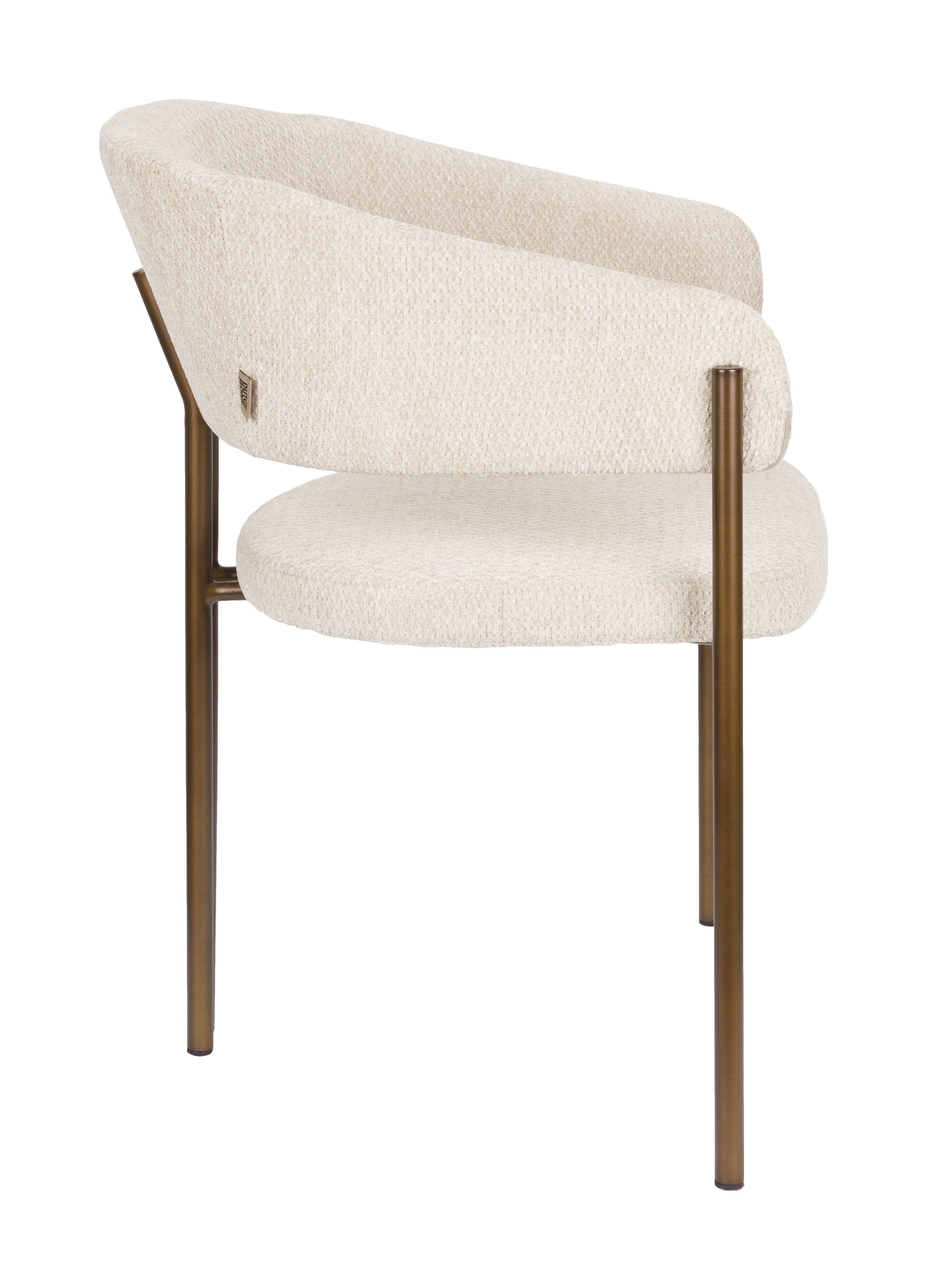 Dutchbone Eetkamerstoel 'Naida' Bouclé, kleur Beige