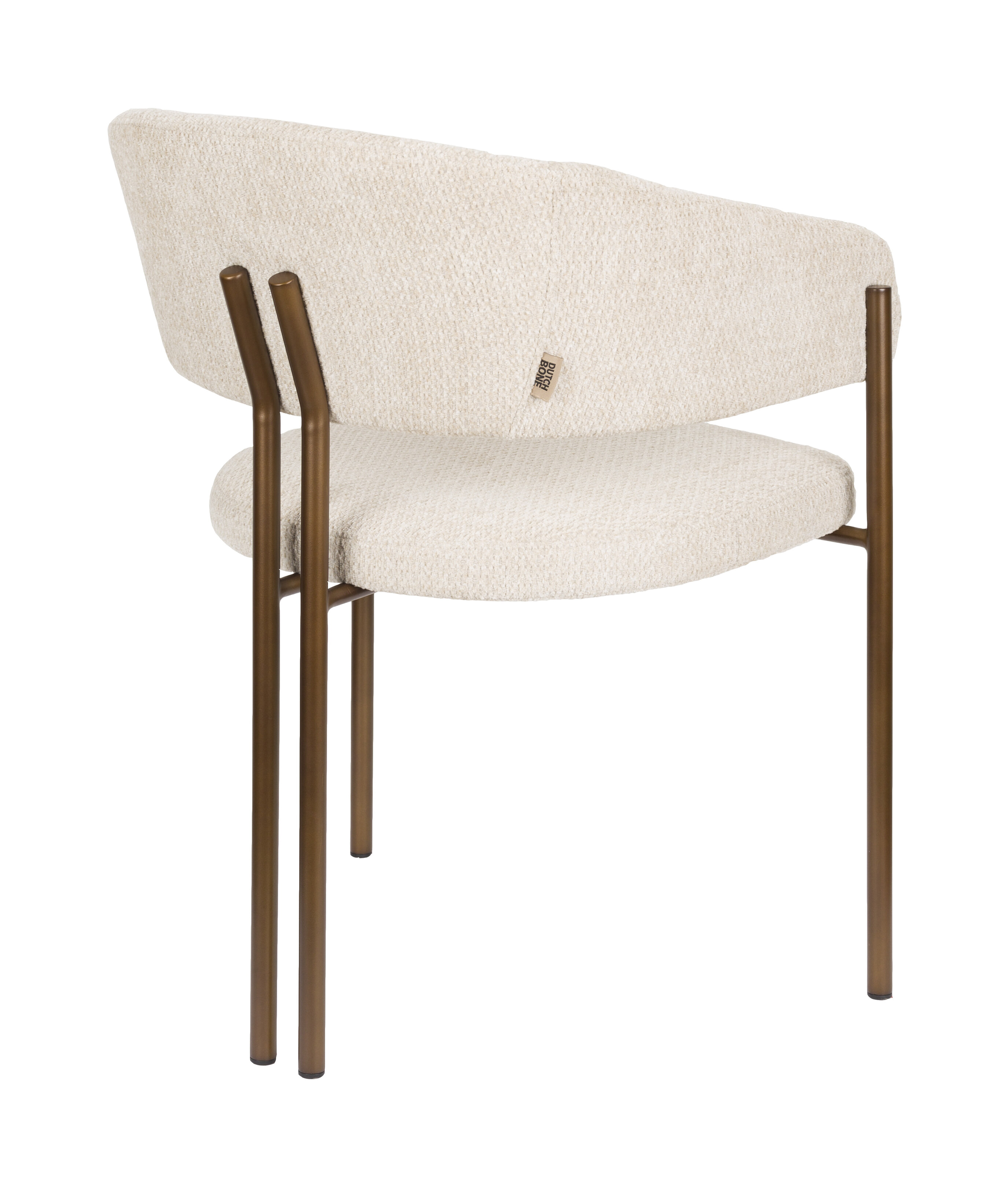Dutchbone Eetkamerstoel 'Naida' Bouclé, kleur Beige