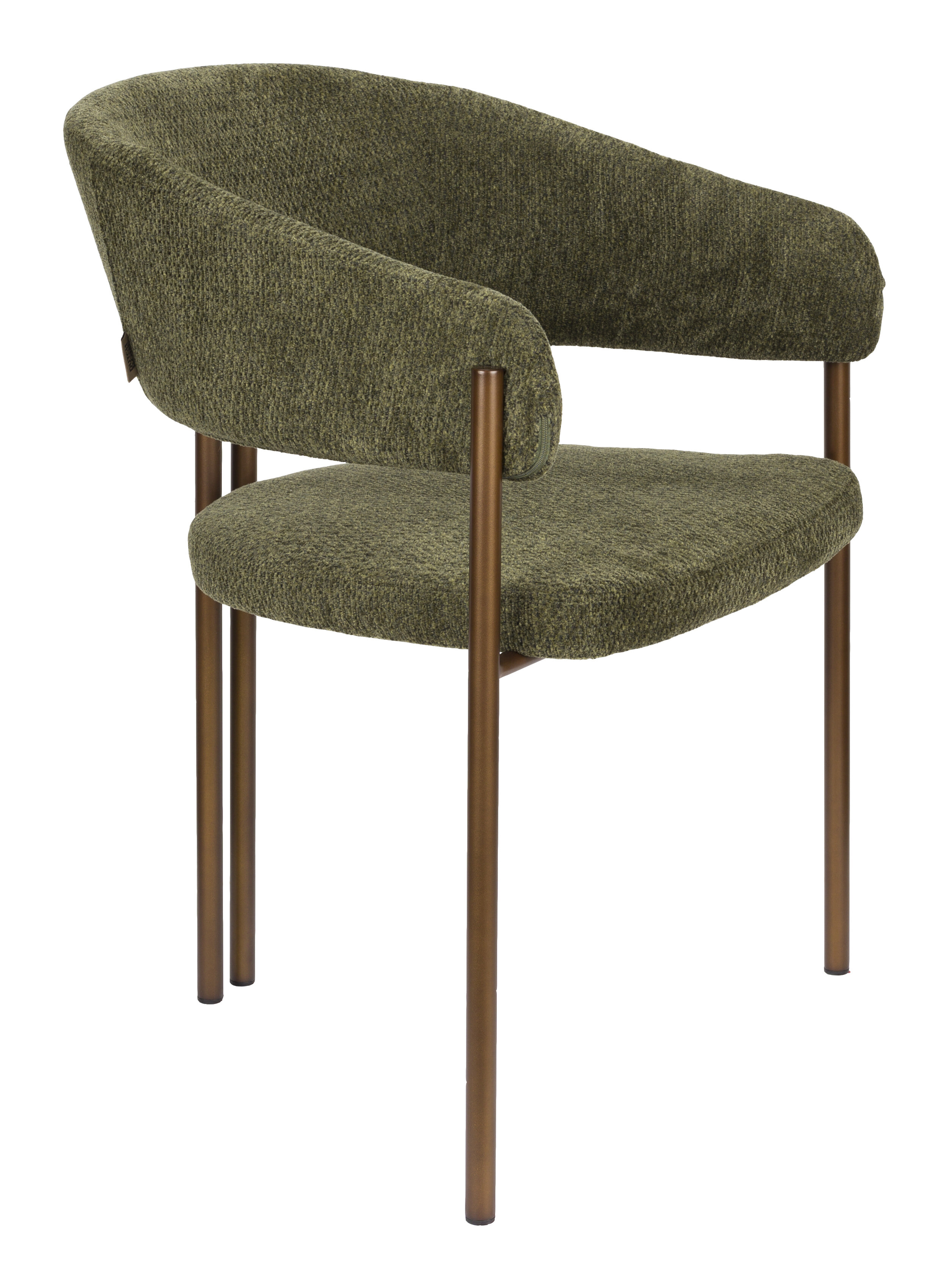 Dutchbone Eetkamerstoel 'Naida' Bouclé, kleur Groen