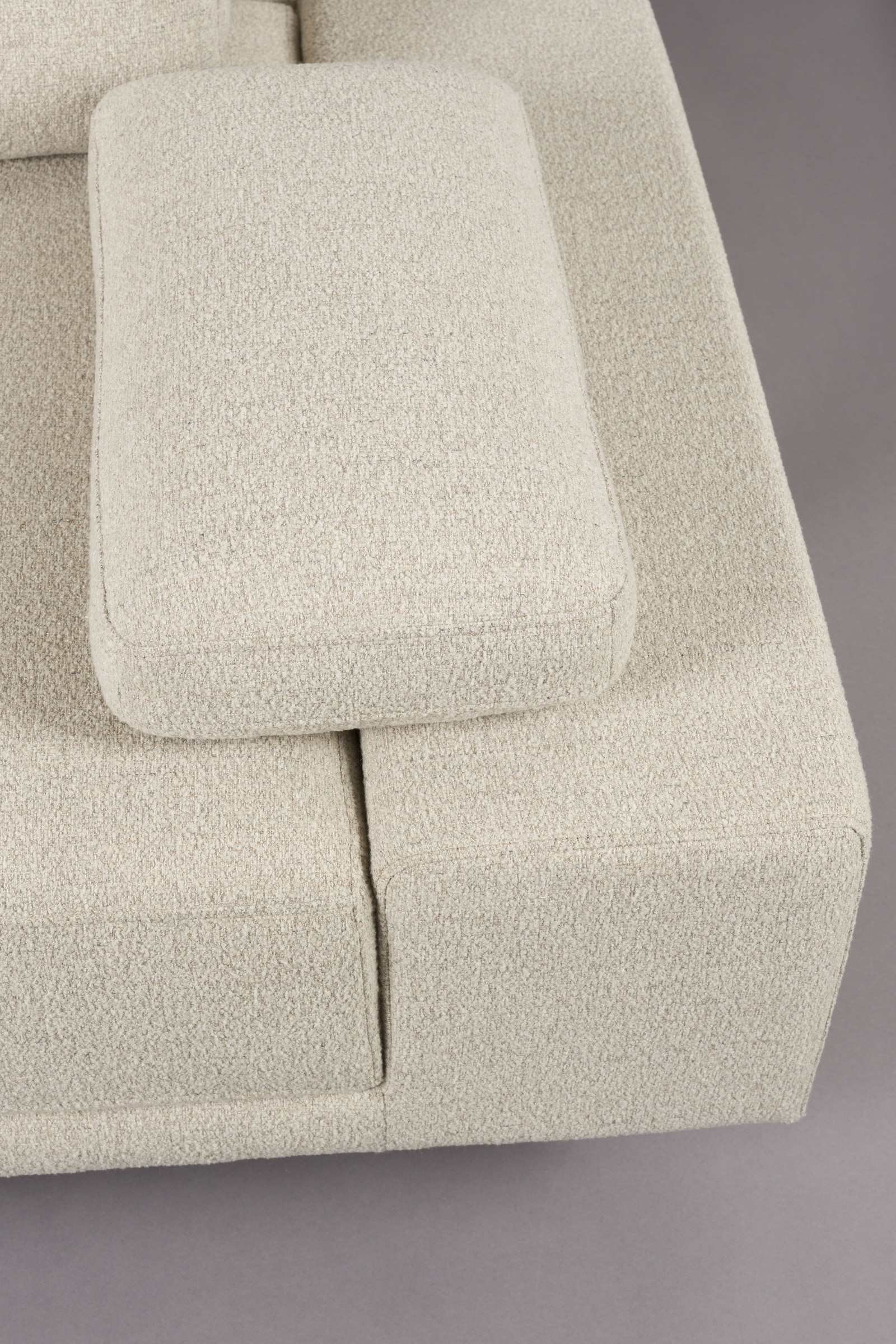 Dutchbone Loungebank 'Shelly' Gemêleerd, Links, kleur Off White