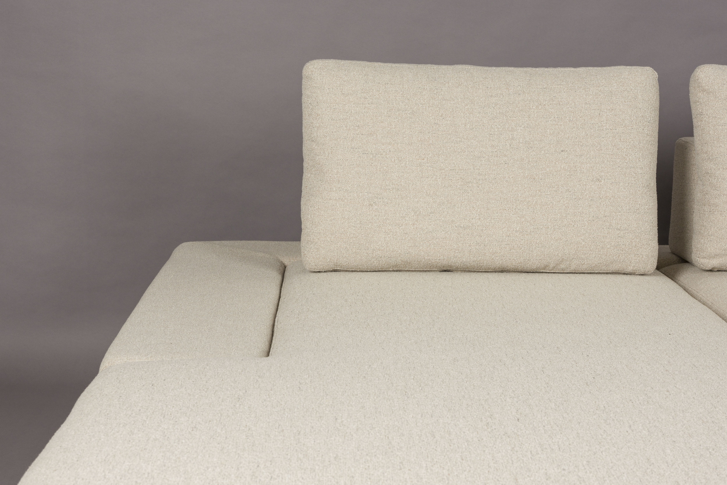 Dutchbone Loungebank 'Shelly' Gemêleerd, Links, kleur Off White