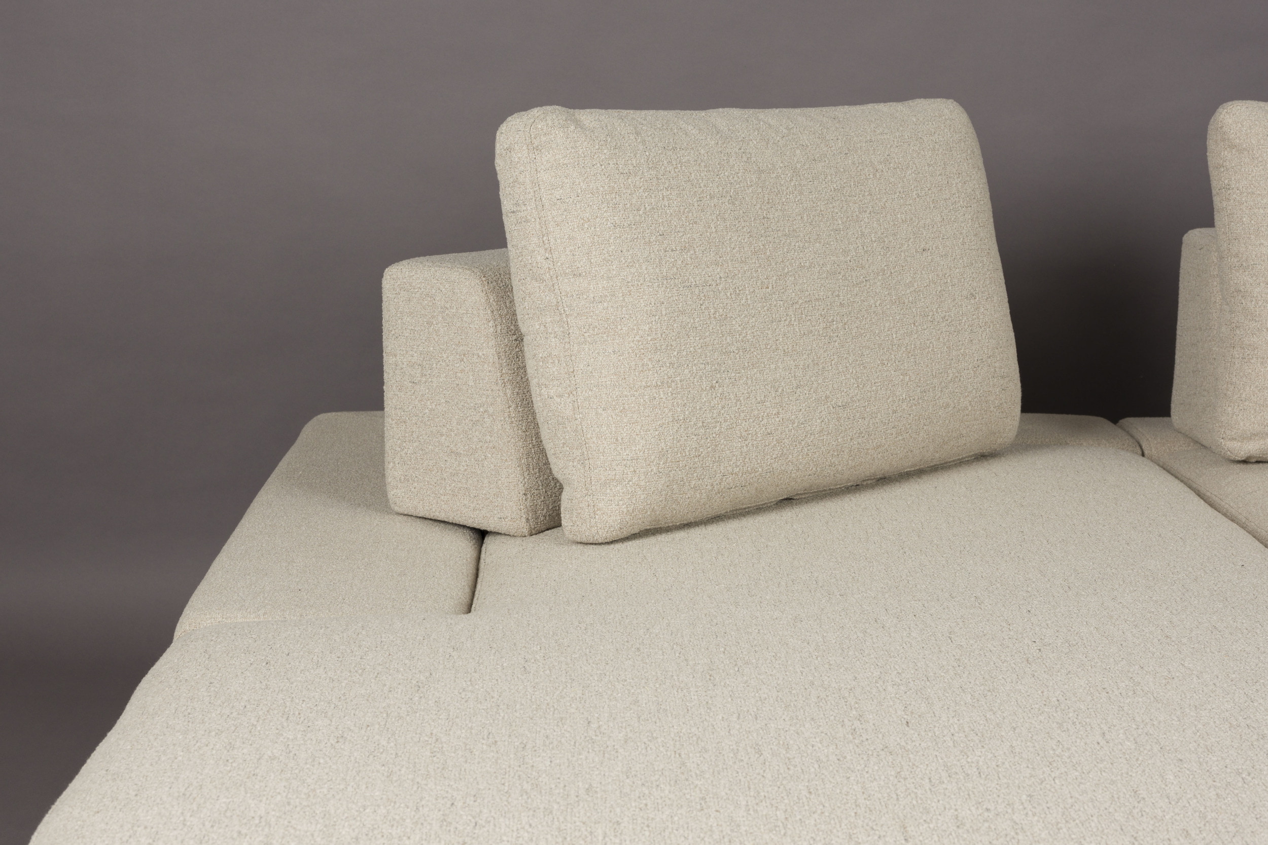 Dutchbone Loungebank 'Shelly' Gemêleerd, Links, kleur Off White