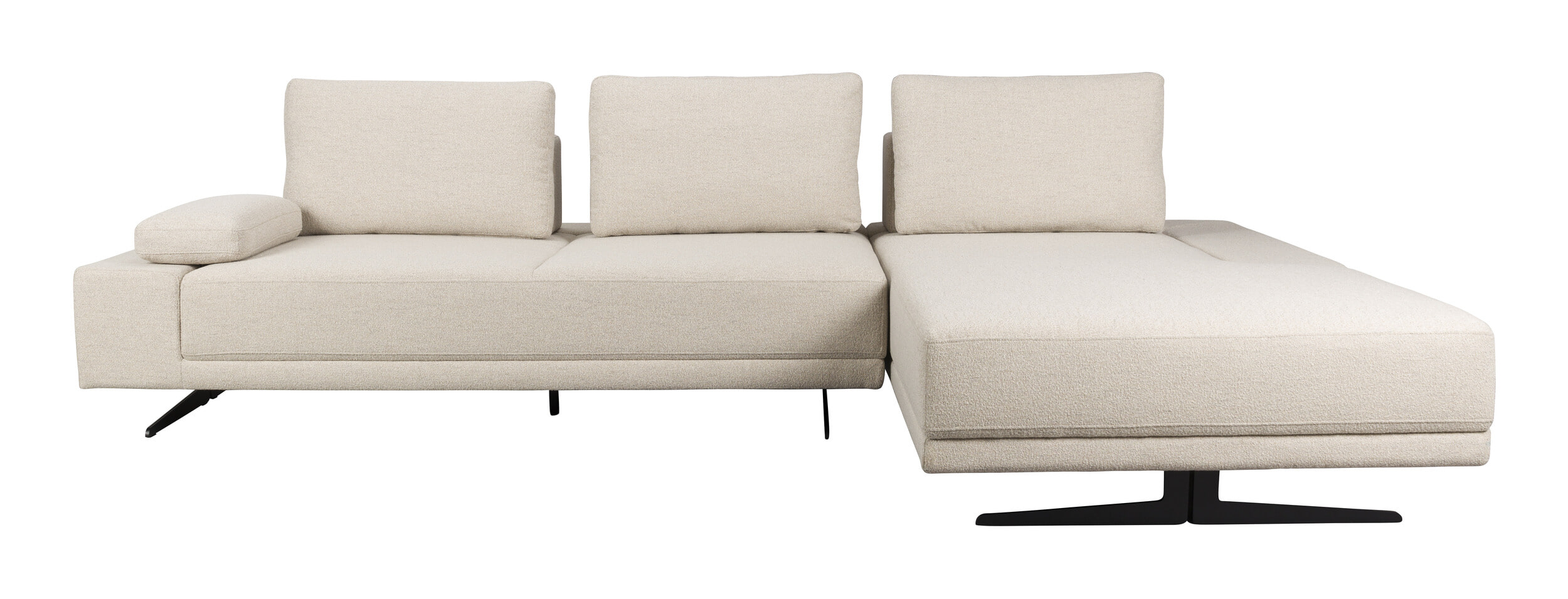 Dutchbone Loungebank 'Shelly' Gemêleerd, Rechts, kleur Off White