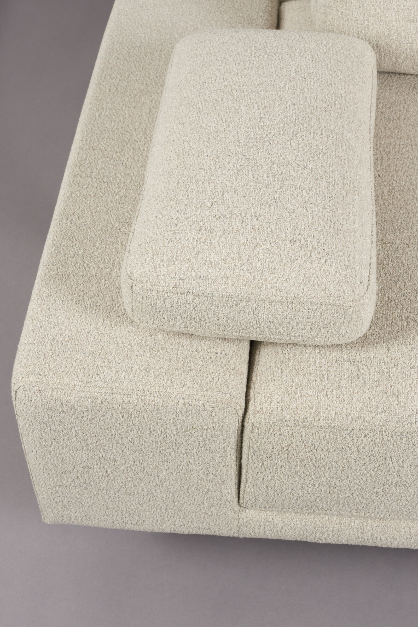 Dutchbone Loungebank 'Shelly' Gemêleerd, Rechts, kleur Off White