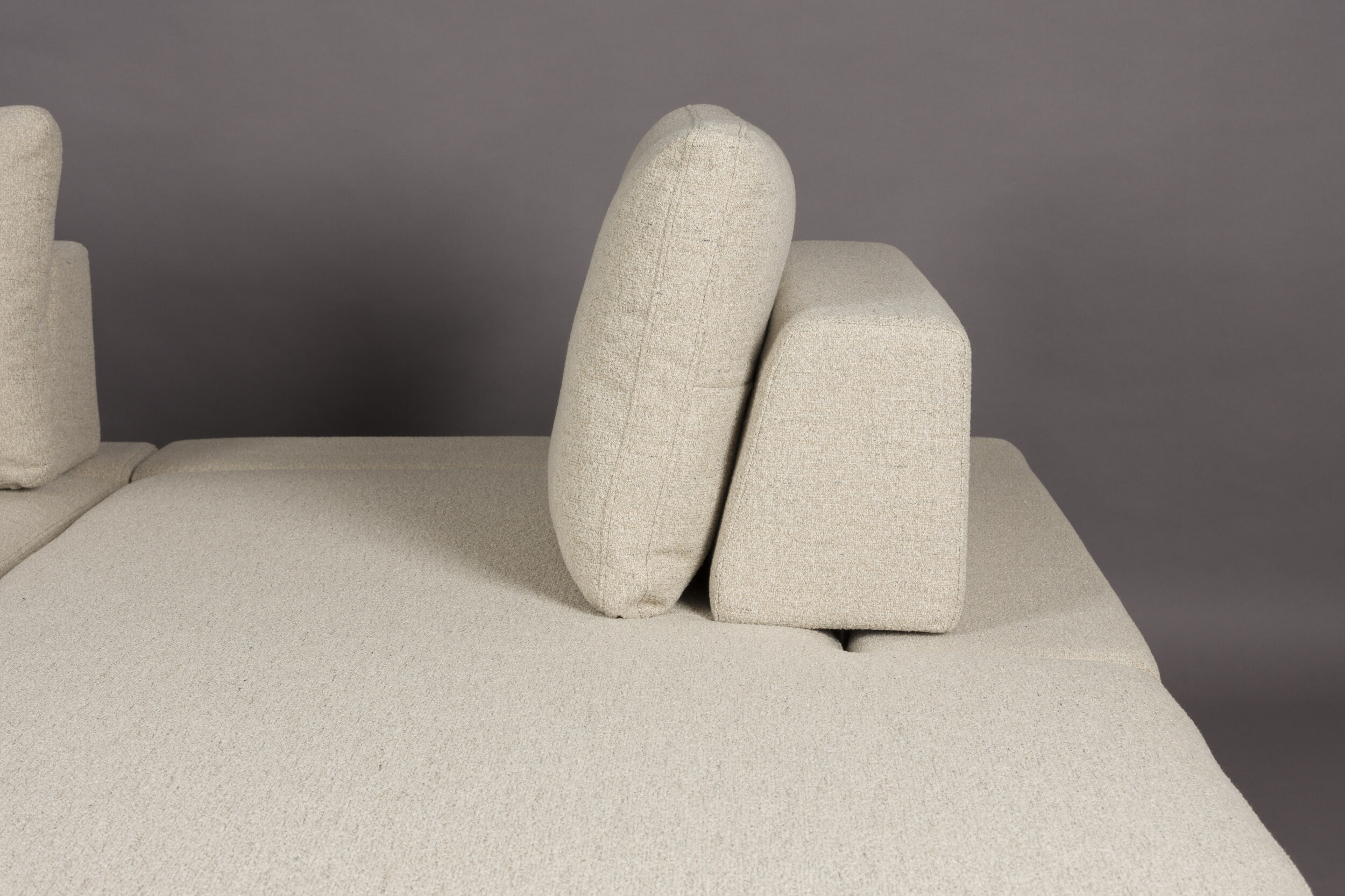 Dutchbone Loungebank 'Shelly' Gemêleerd, Rechts, kleur Off White