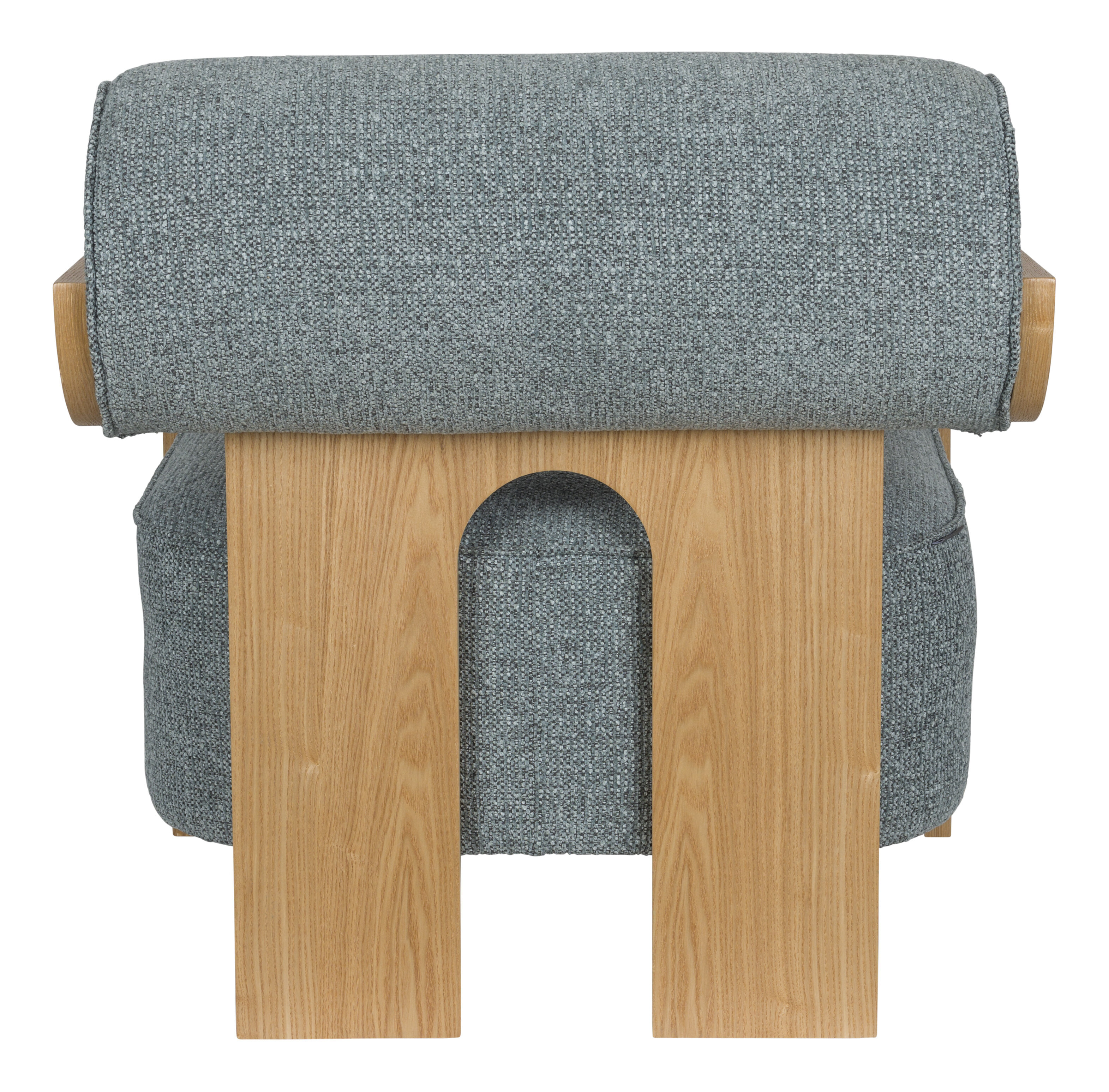 Zuiver Fauteuil 'Oolong' Bouclé en eikenhout, kleur Ocean Blue