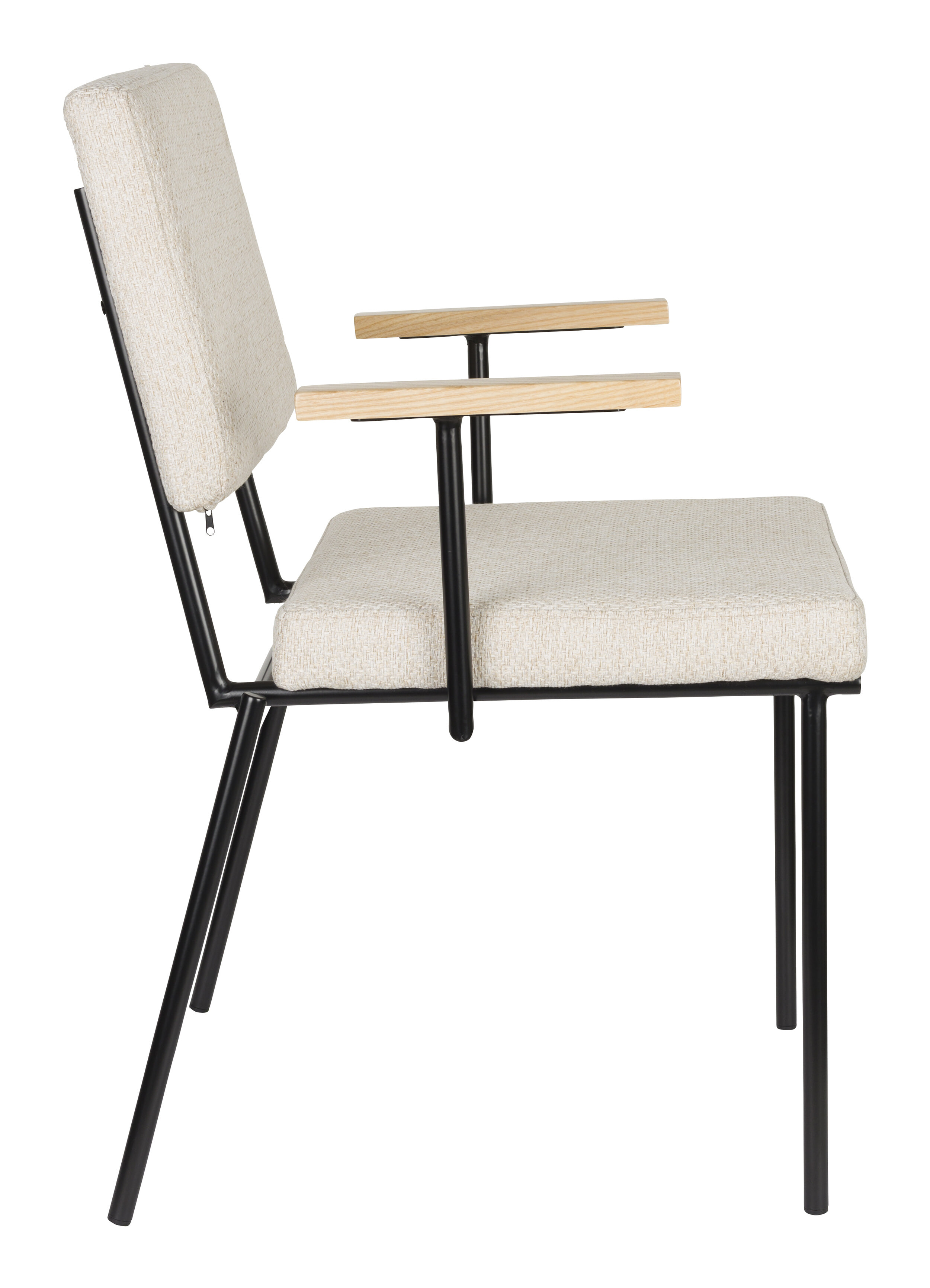 Zuiver Eetkamerstoel 'Fellow' Met armleuning, kleur Off White